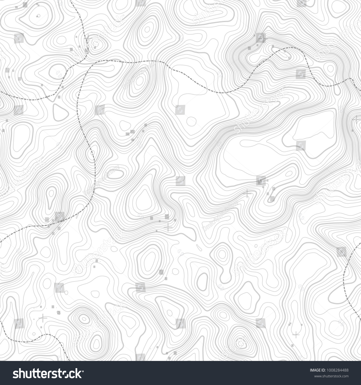 Seamless Pattern Topographic Map Background Space Stock Vector Royalty