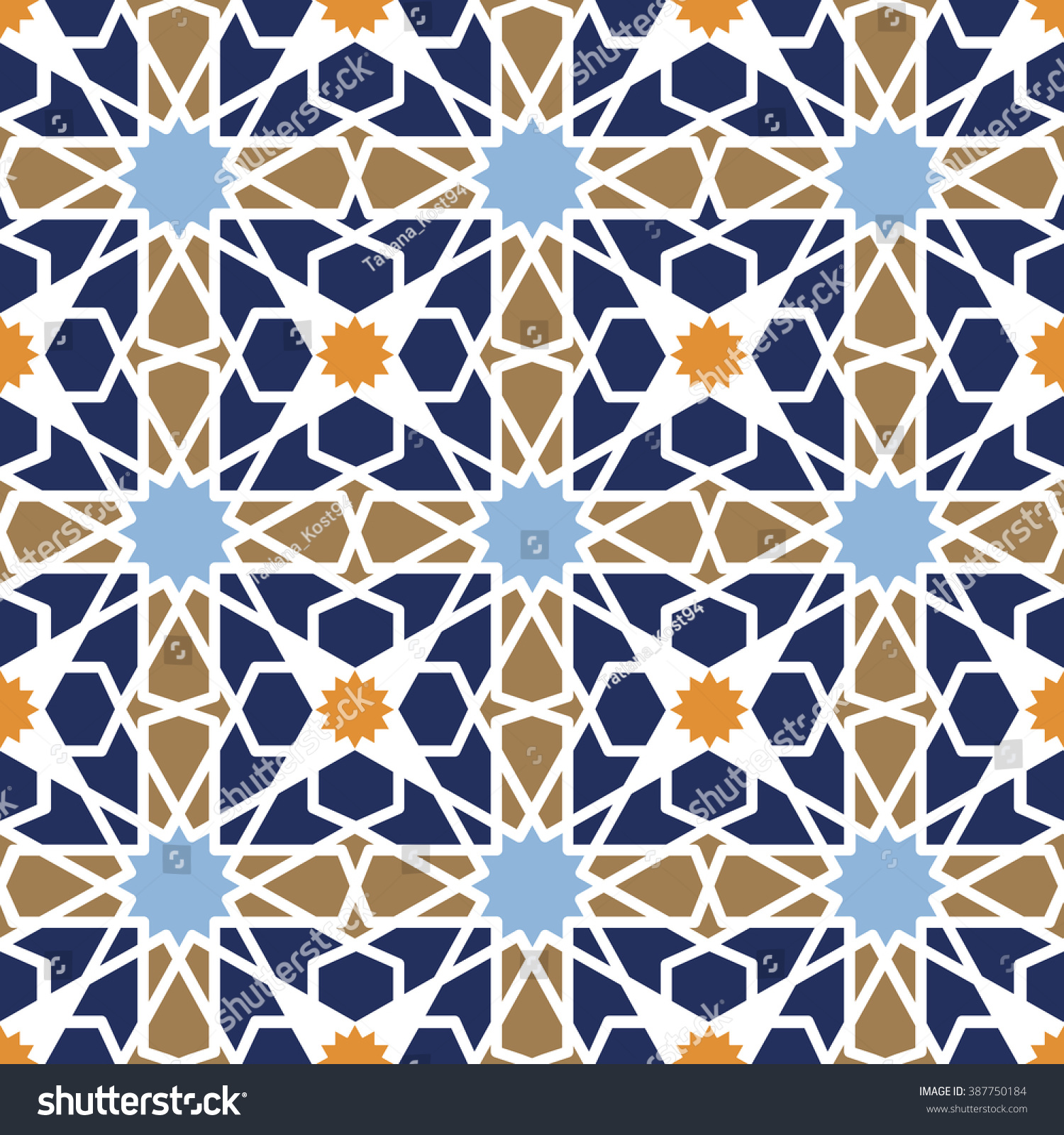 Seamless Patternvector Abstract Backgroundarabic Islamic ...