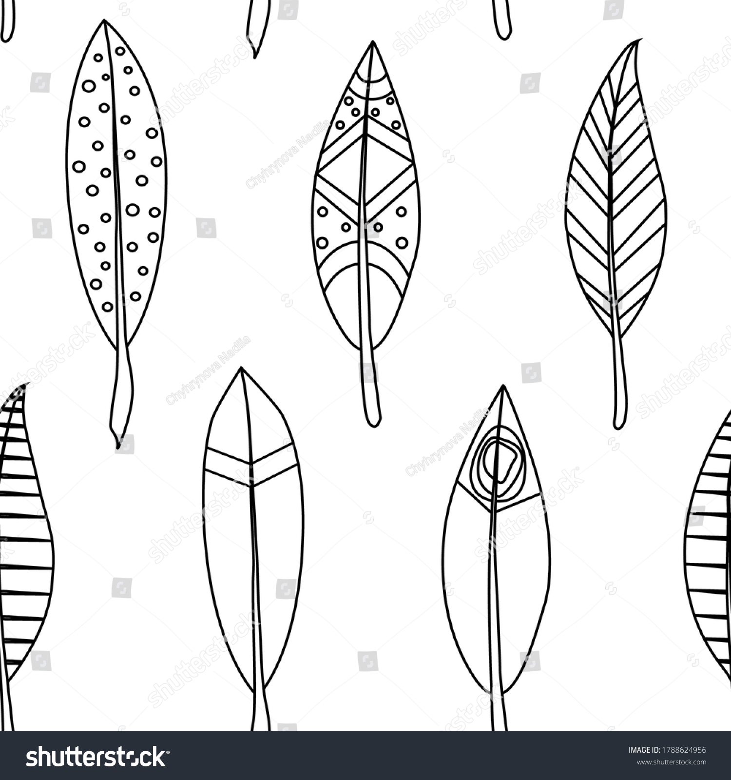 Seamless Pattern Vector Sketch Native American Stock Vector Royalty Free 1788624956 