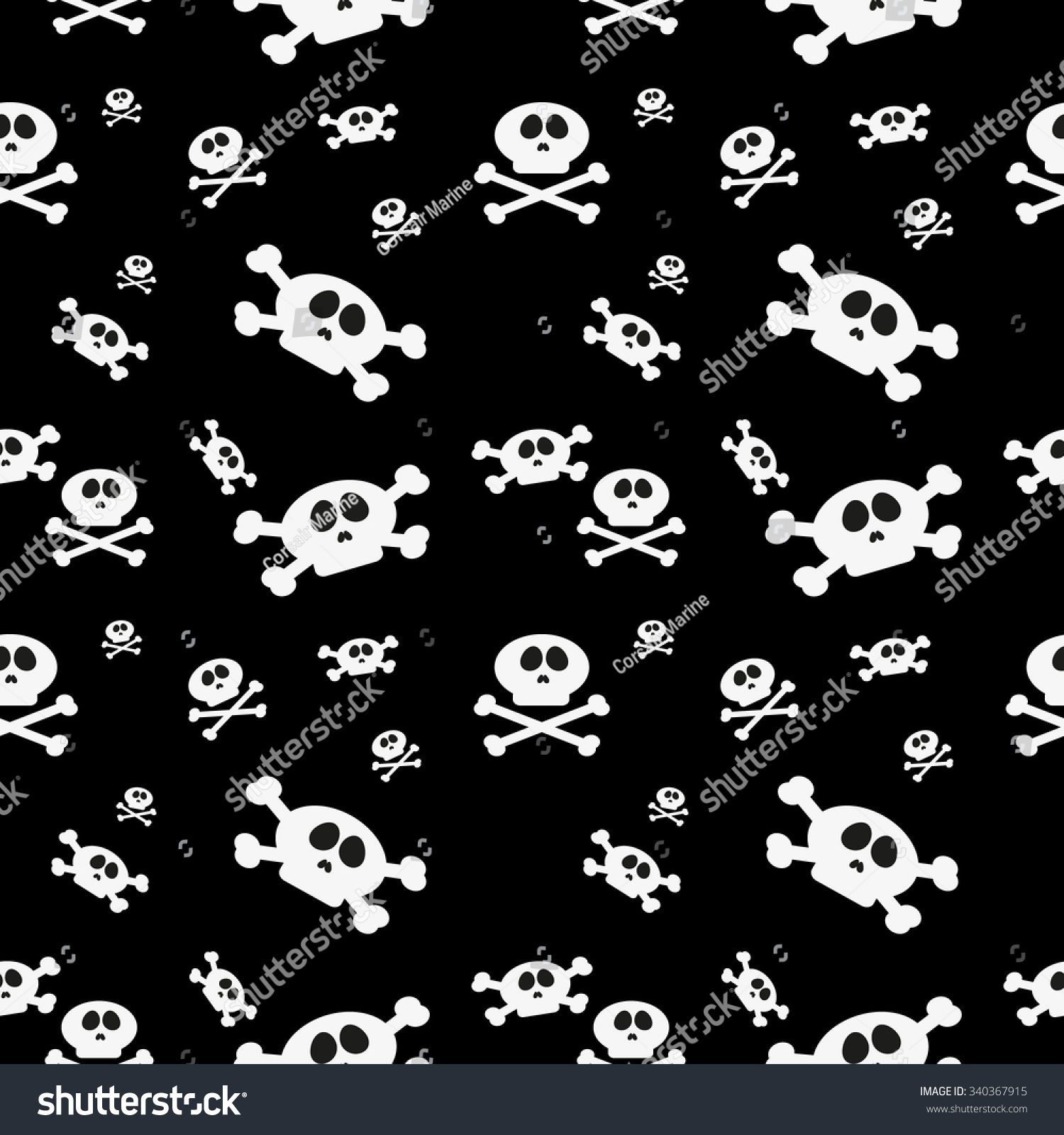 Seamless Pattern Wallpaper Sculls Goth Rock Stock Vector Royalty Free
