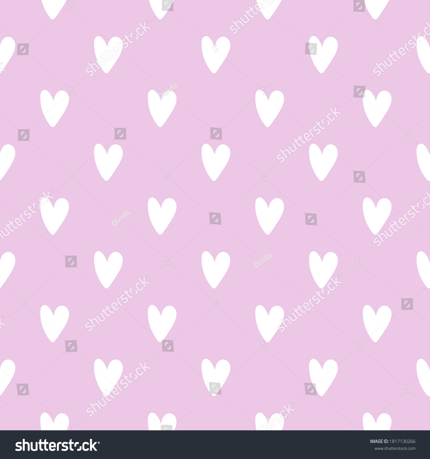 SVG of Seamless pattern white doodle hearts on pastel lavender background. Elegant print for fabric textile gift paper scrapbook wallpaper kids clothes nursery decor svg