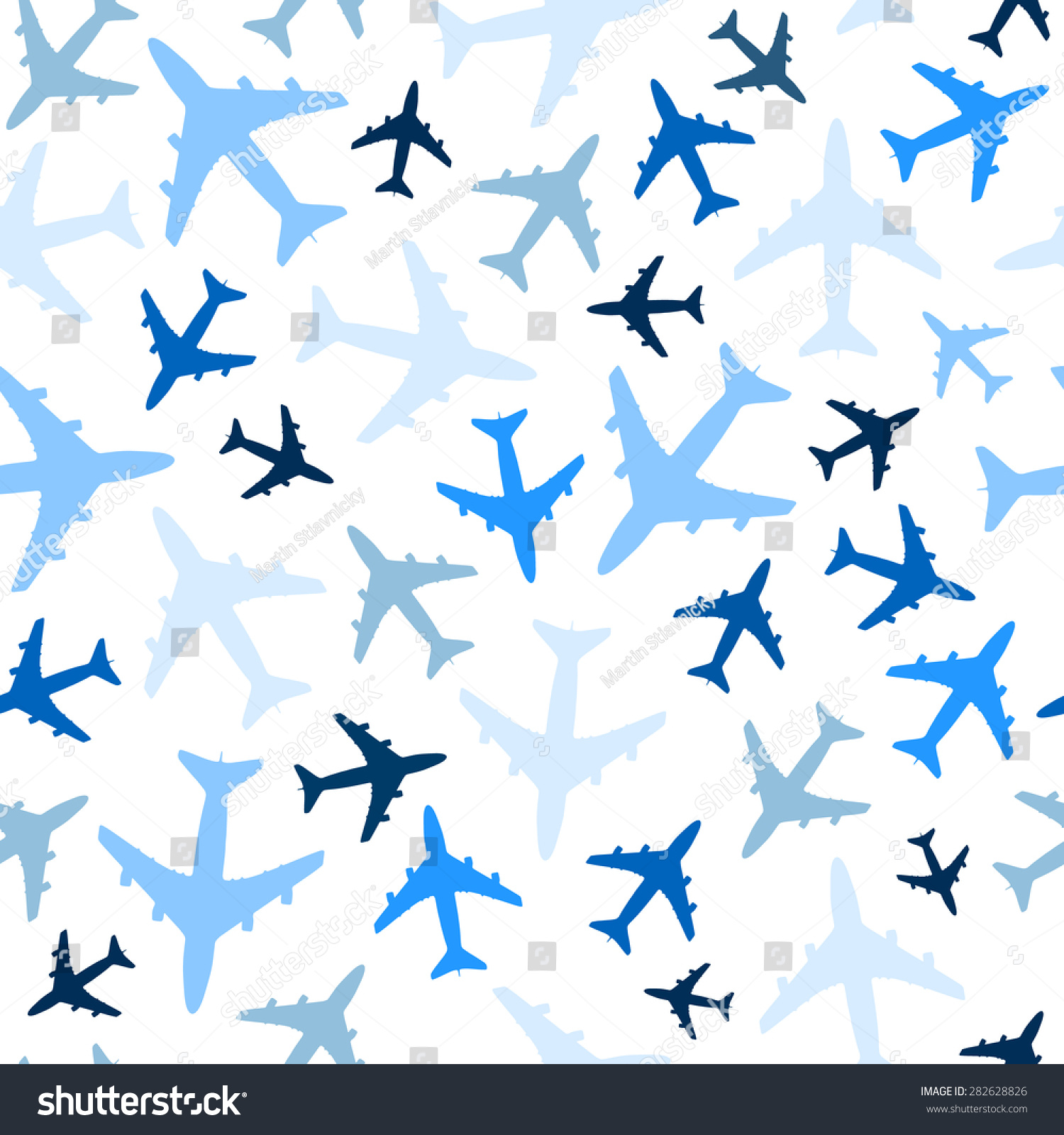 SVG of Seamless pattern with airplanes on white background. Vector. svg