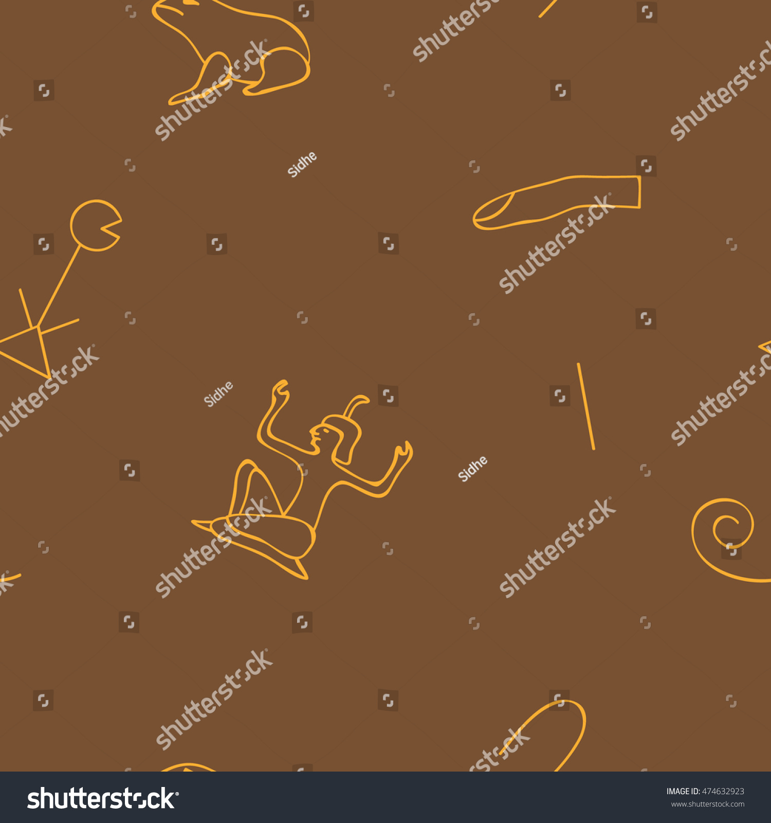 Seamless Pattern Ancient Egyptian Numerals Your Stock Vector Royalty Seamless Pattern Ancient Egyptian Numerals Your Stock Vector Royalty