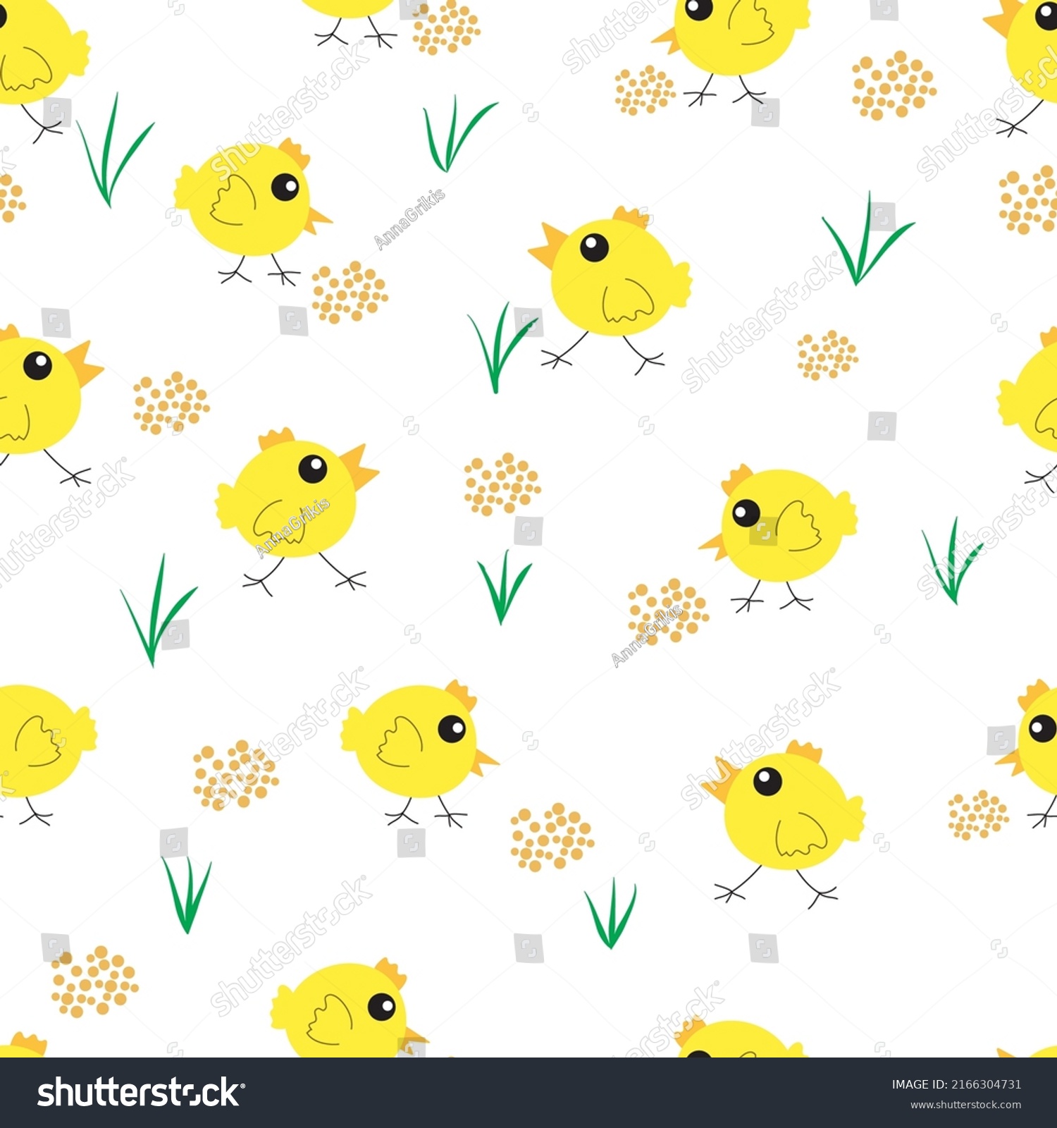 Seamless Pattern Chicks On White Background Stock Vector (Royalty Free ...