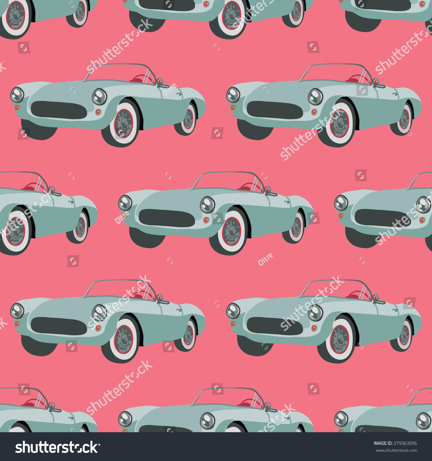 SVG of Seamless pattern with Corvette  car. Vector illustrations vintage car svg