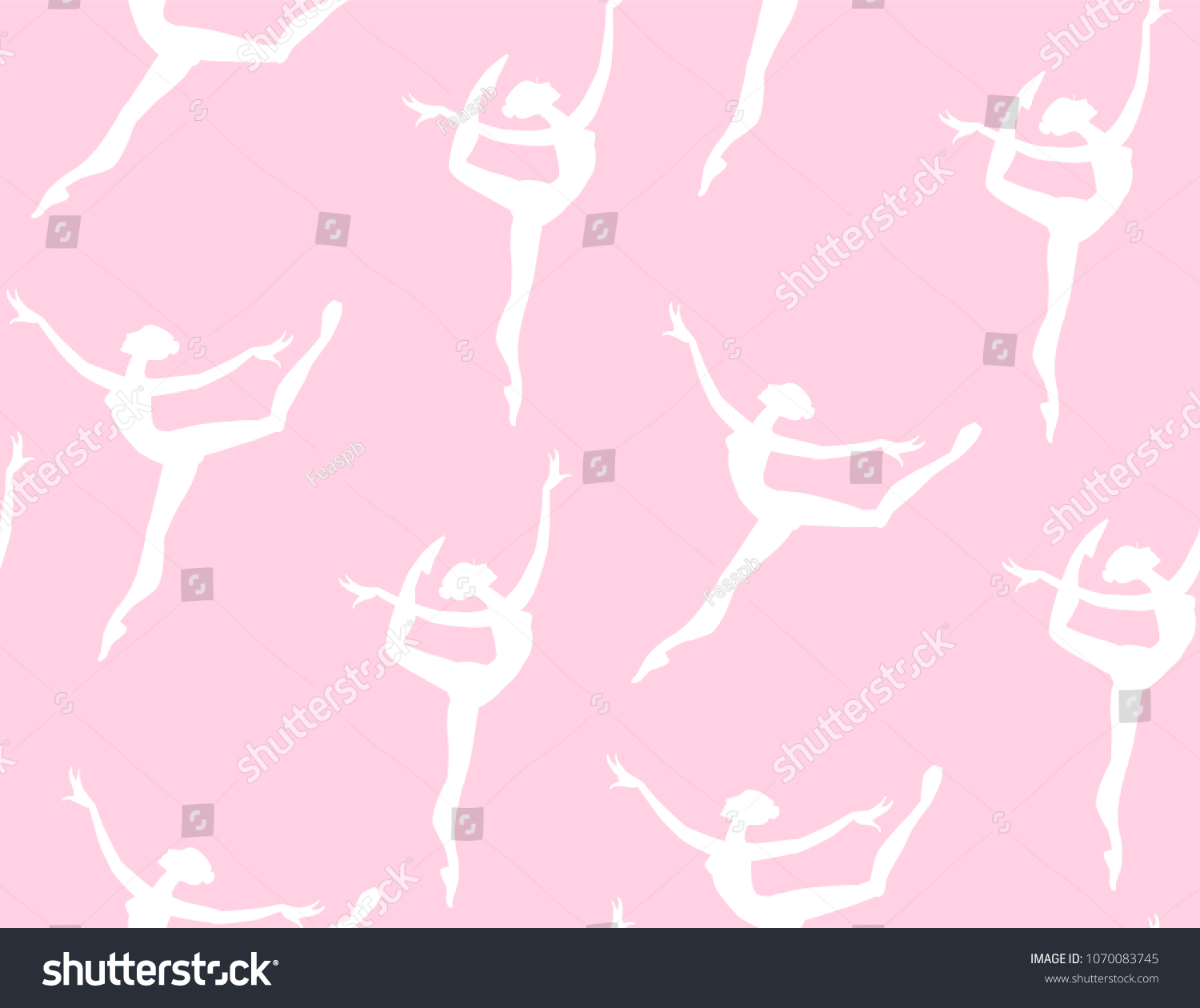 Seamless Pattern Dancing Ballerina Vector Illustration Stock Vector Royalty Free