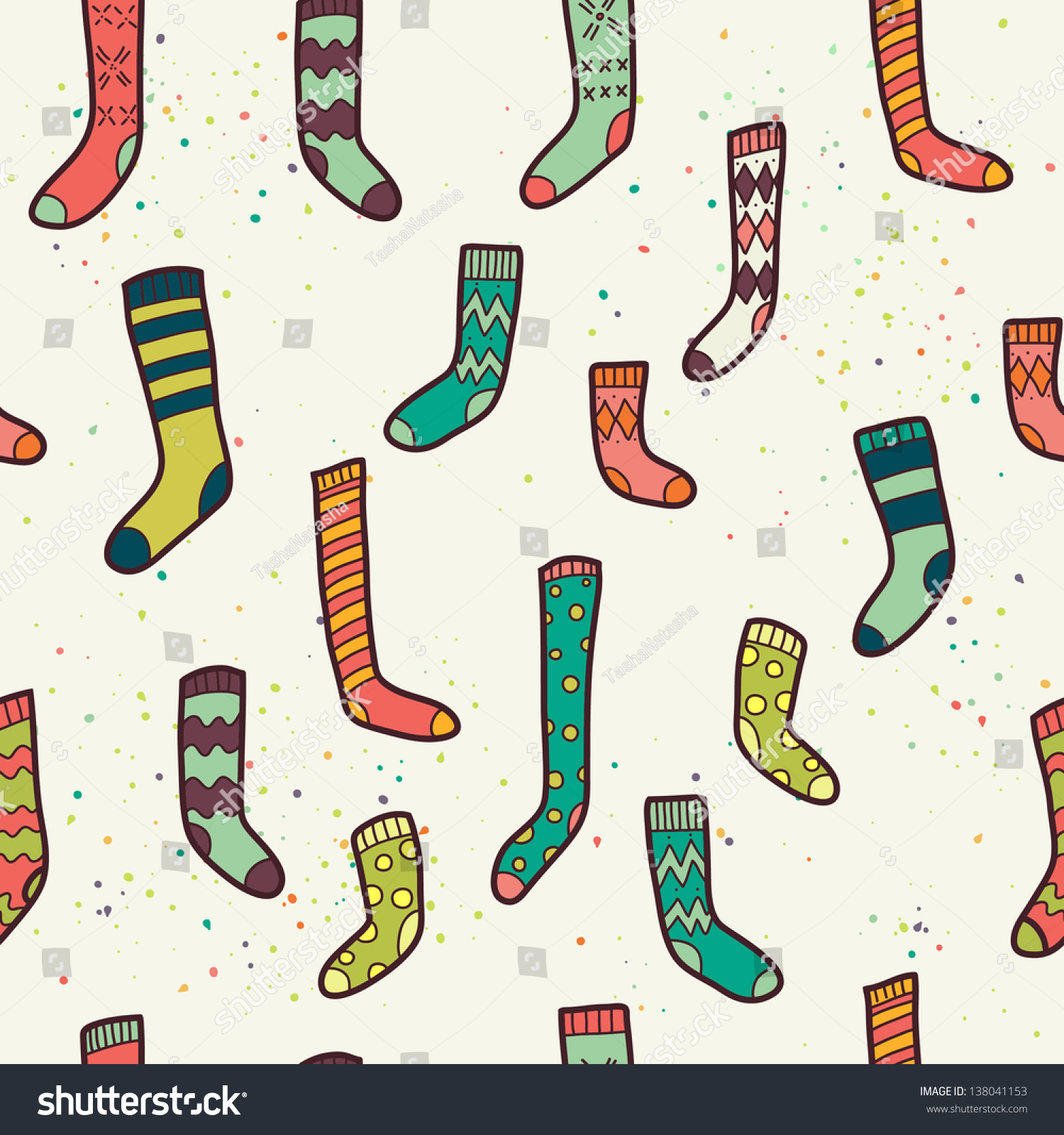 Seamless Pattern Different Doodle Hand Drawn Stock Vector 138041153 ...