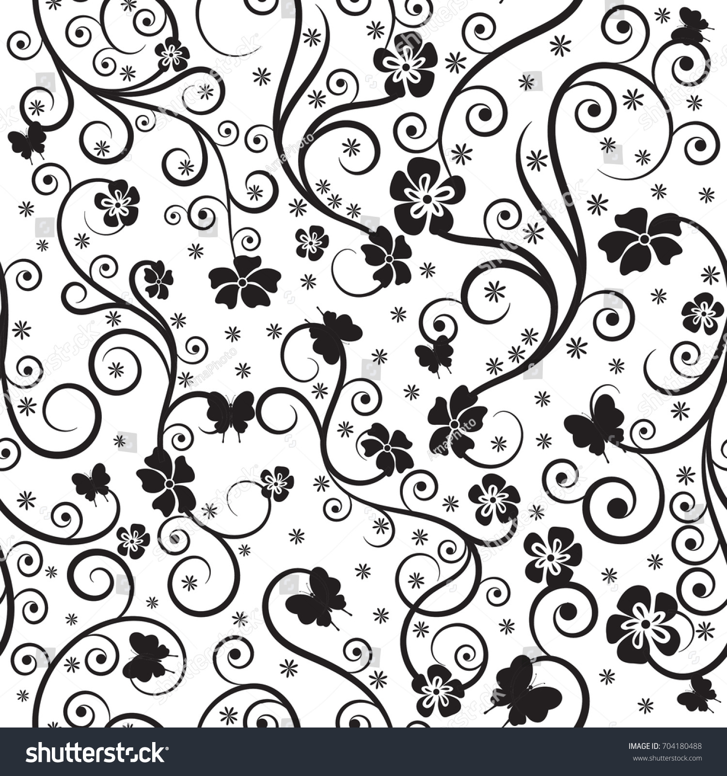 Seamless Pattern Floral Ornament Elements Can Stock Vector Royalty Free