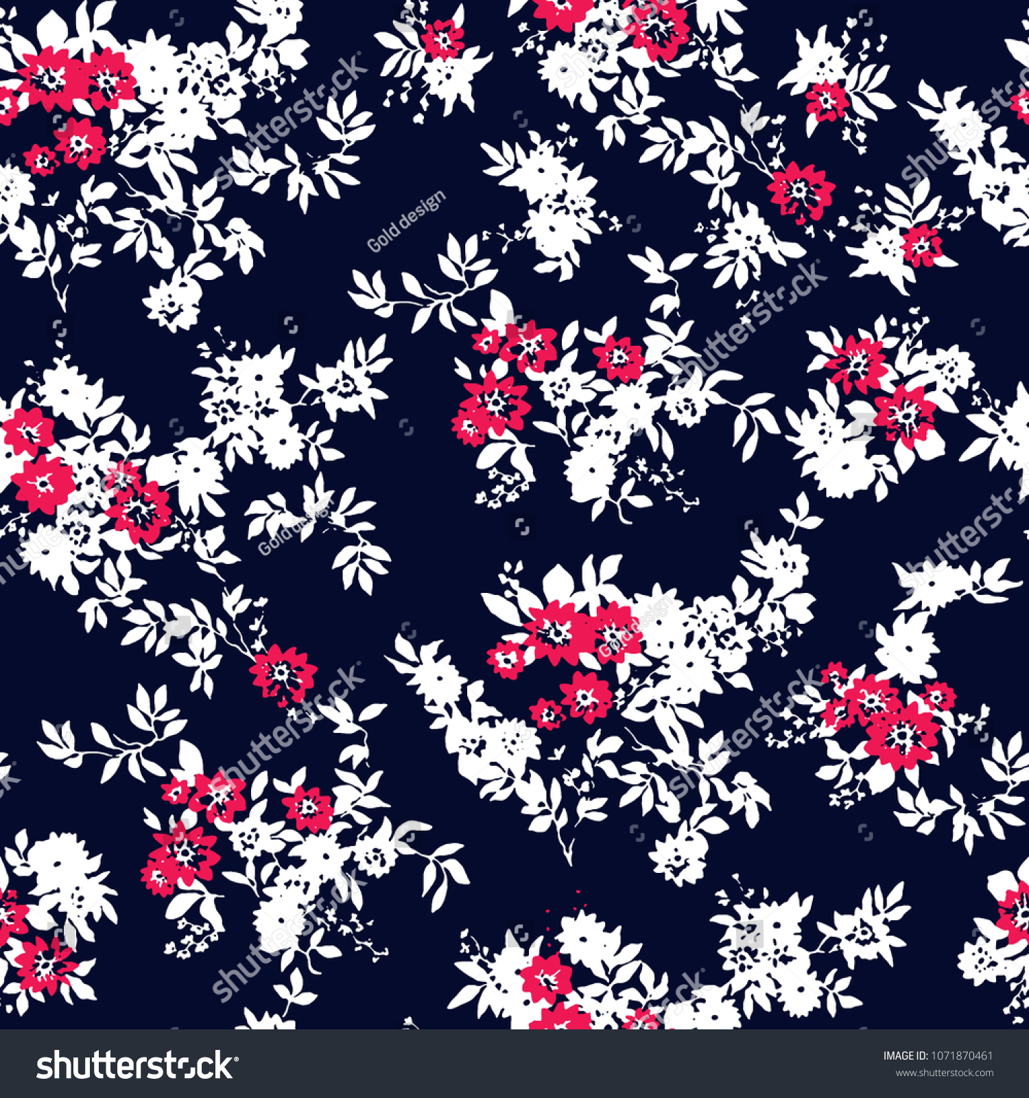 Seamless Pattern Flowers Modern Original Textile Stock Vector