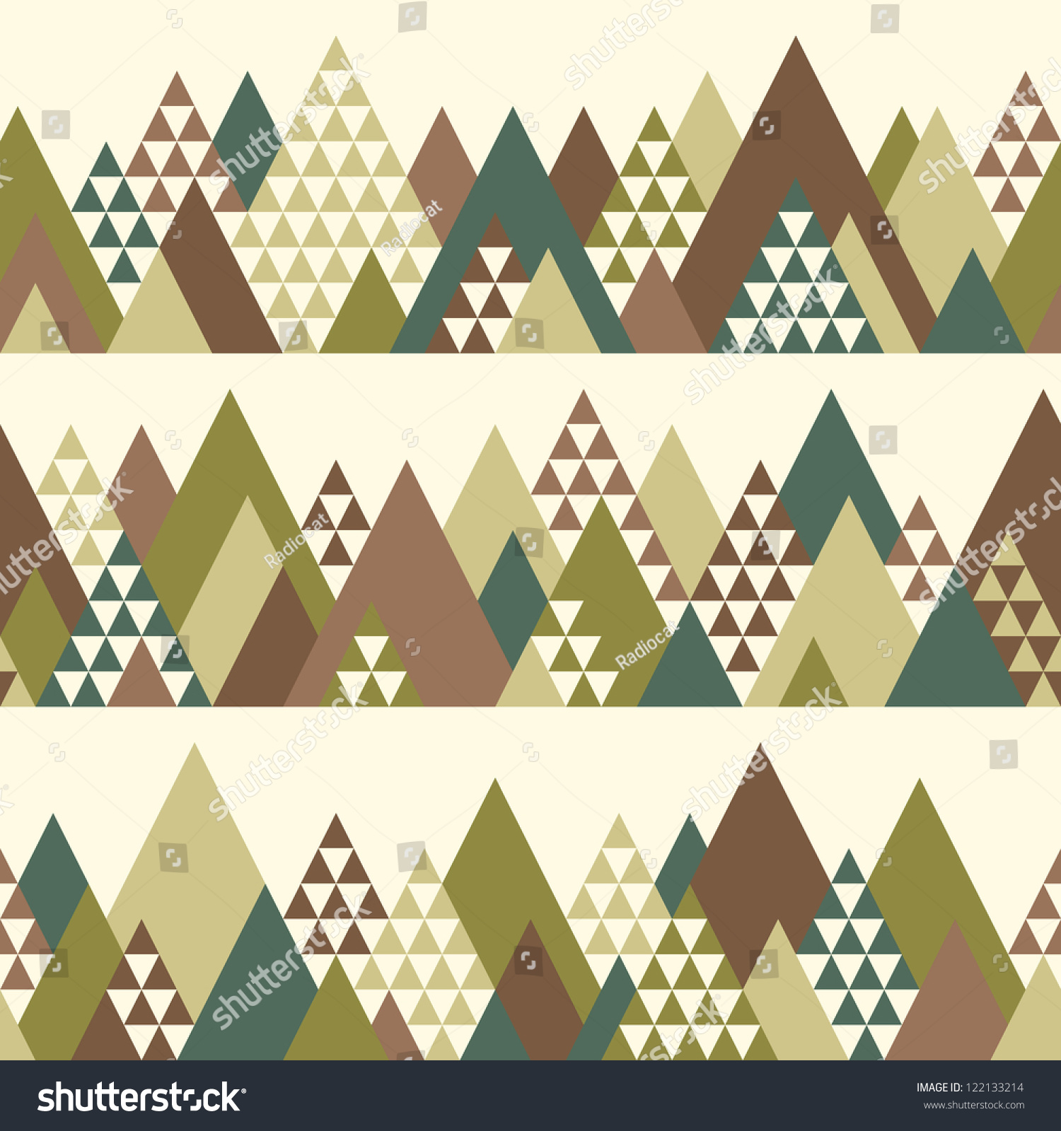 Seamless Pattern With Geometric Mountains #2 Stock Vector Illustration ...