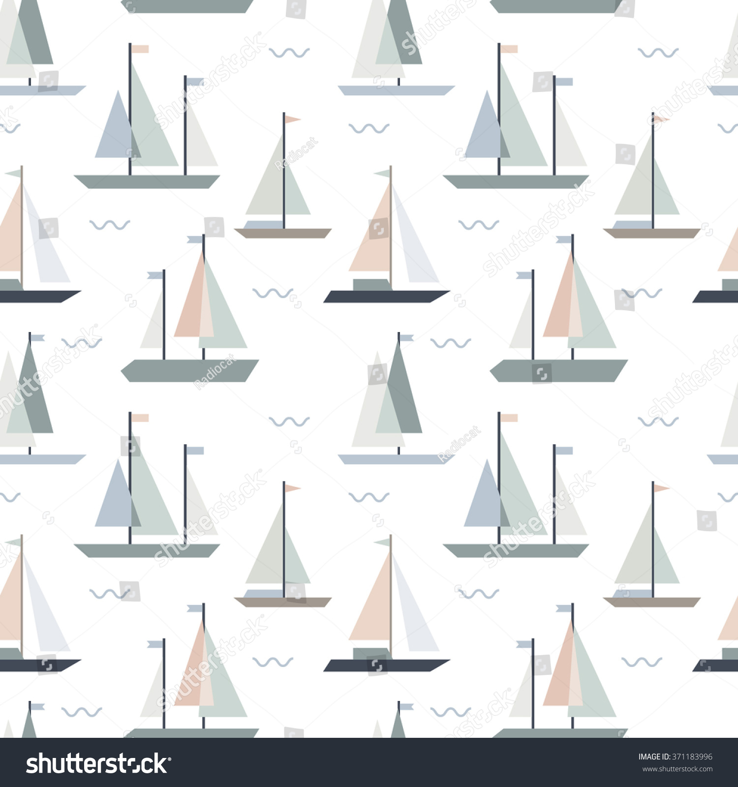 SVG of Seamless pattern with geometric sailing boats 4 svg