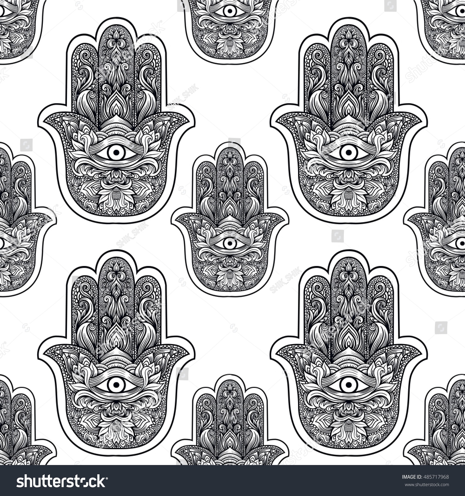 seamless pattern indian hand drawn hamsa stock vector 485717968 seamless pattern indian hand drawn hamsa stock vector 485717968
