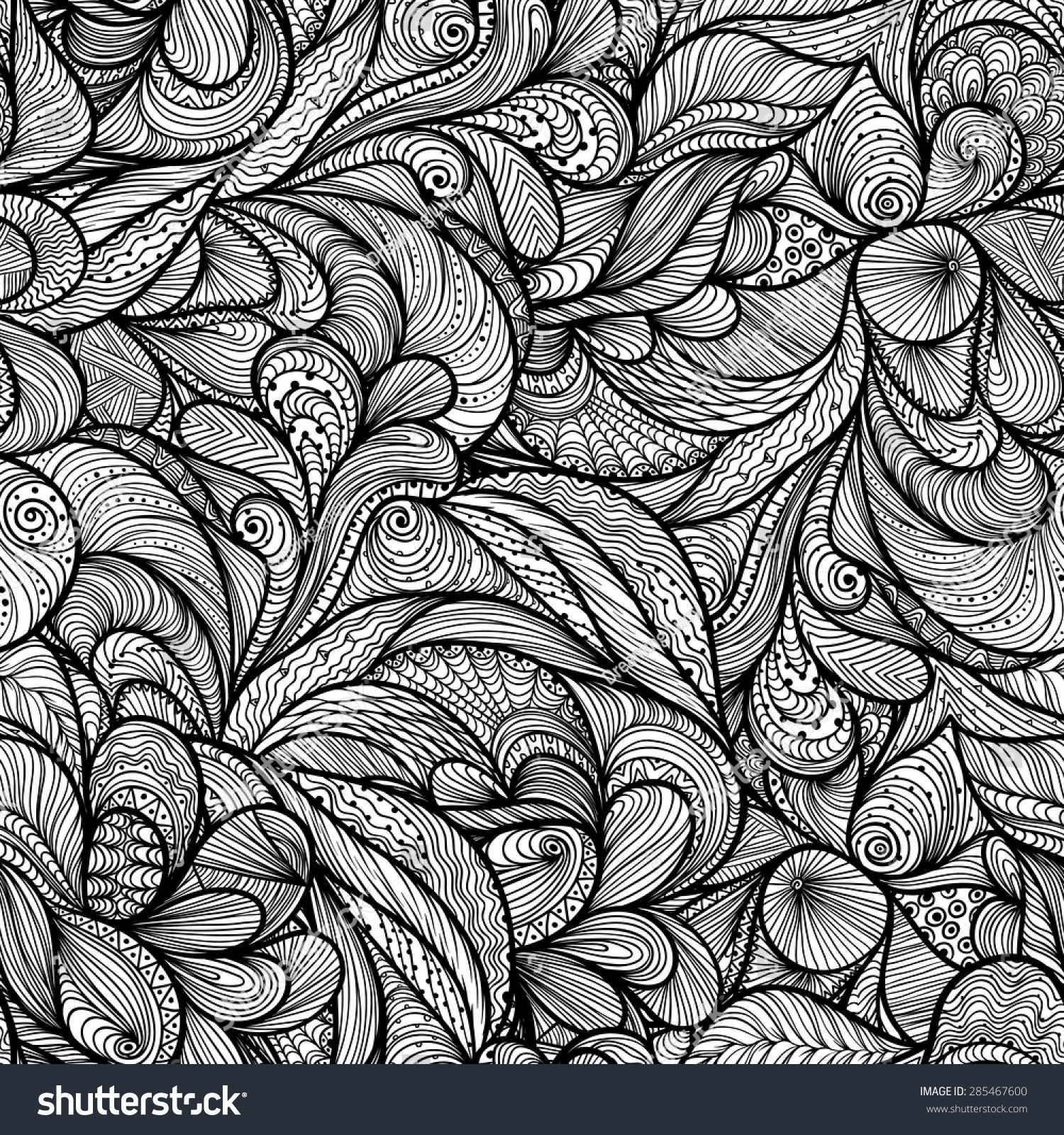 Seamless Pattern Lace Lines Swirls Textured Stock Vector 285467600 ...