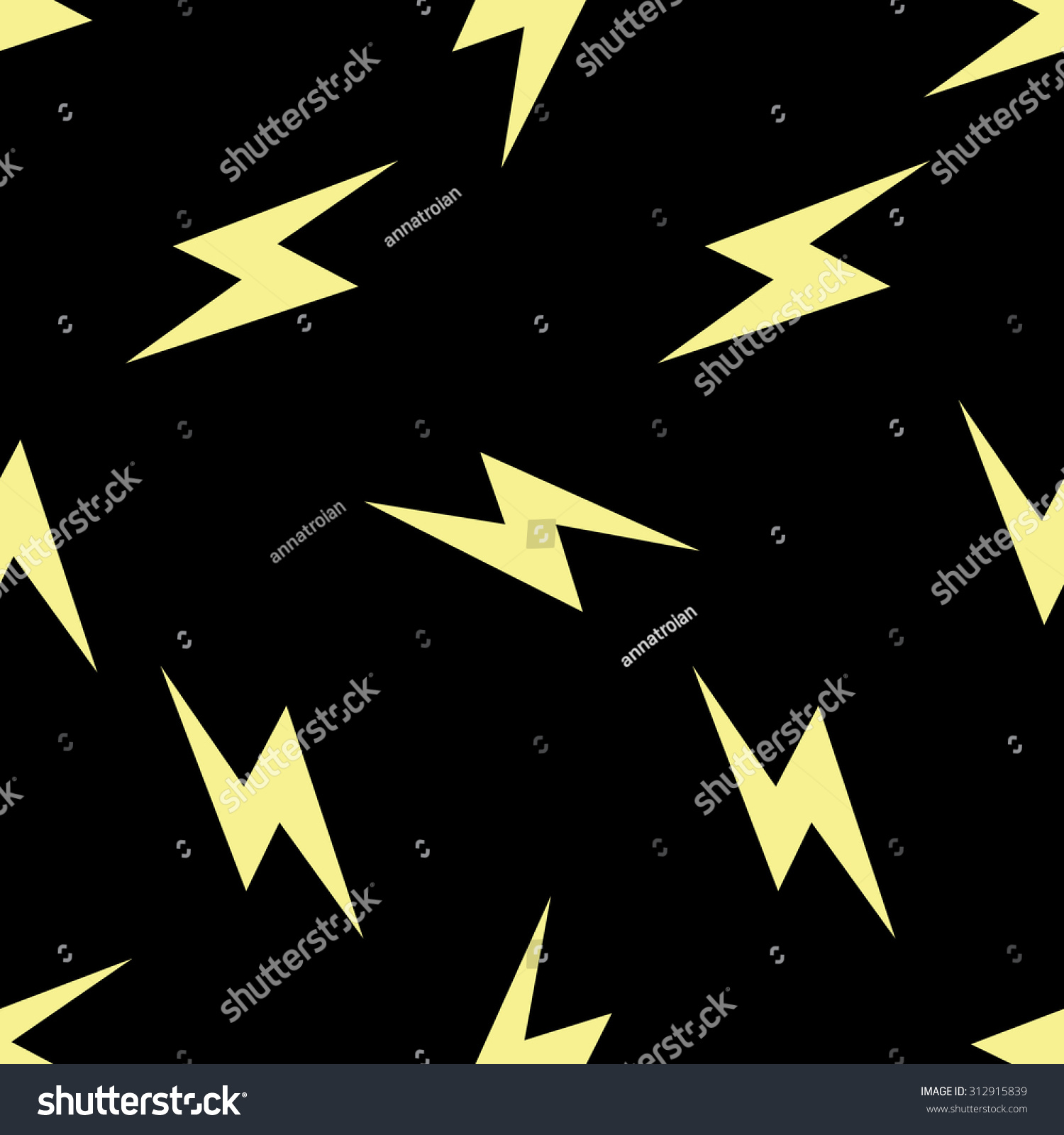 Seamless Pattern Lightning Vector Illustration Stock Vector 312915839 ...