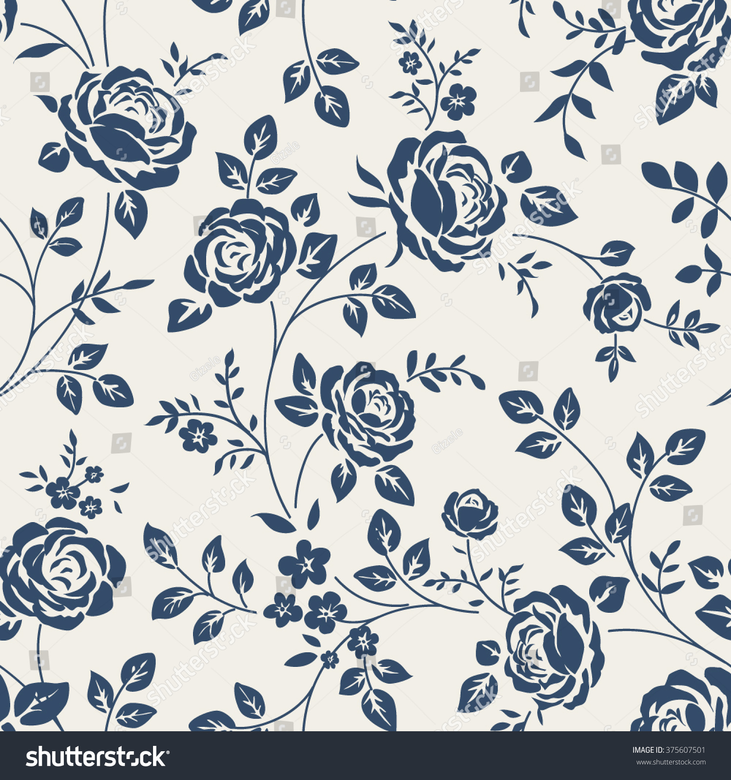 Seamless Pattern With Roses. Vintage Floral Background. Seamless ...