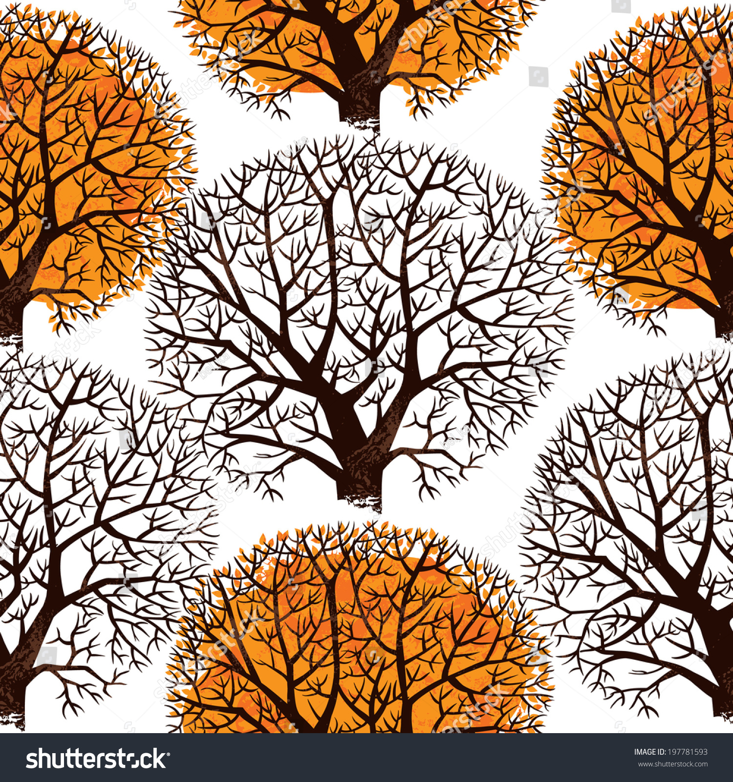 Seamless Pattern With Trees. Stock Vector Illustration 197781593