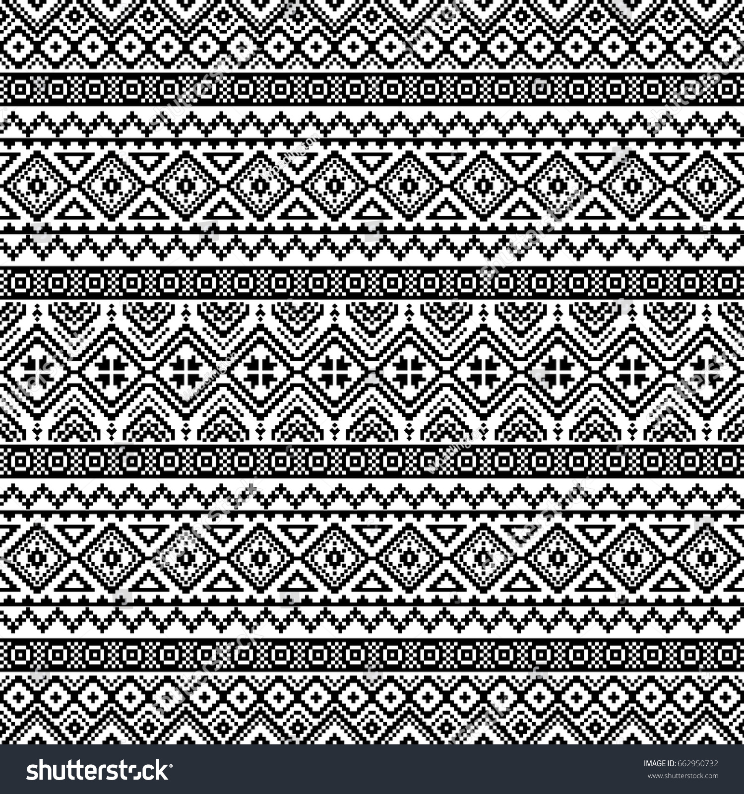 Seamless Pattern Tribal Aztec Motives Black Stock Vector (Royalty Free ...