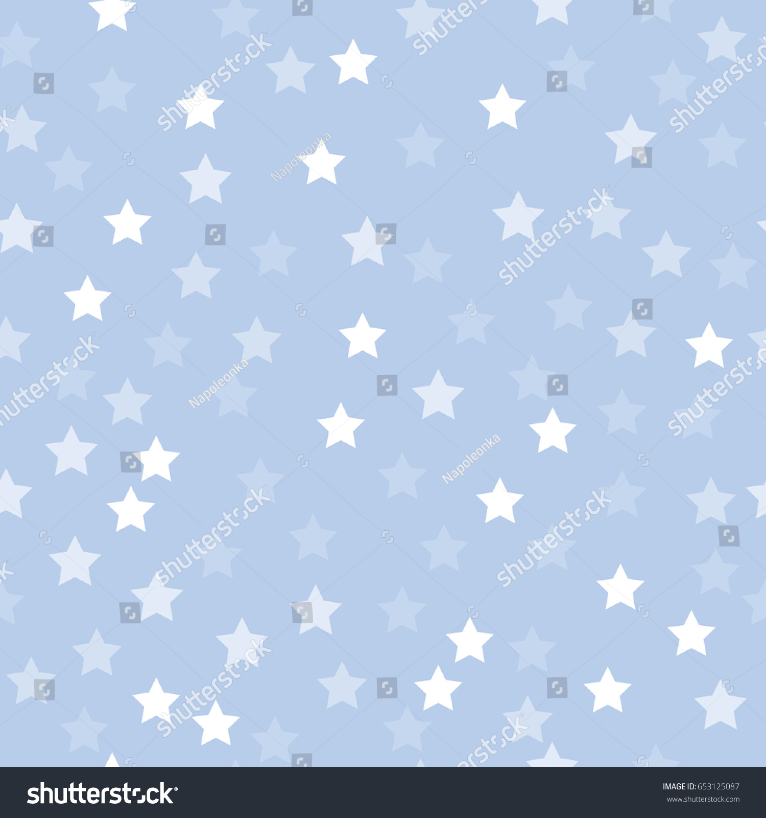 Seamless Pattern White Light Blue Stars Stock Vector (Royalty Free ...