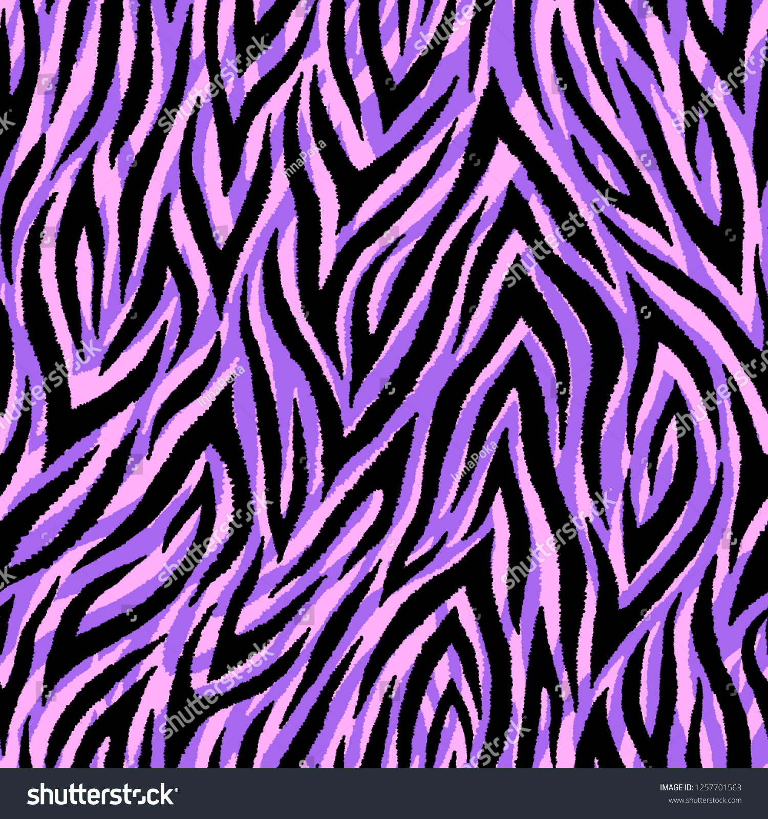 Seamless Pattern Zebra Tiger Fur Print Stock Vector Royalty Free