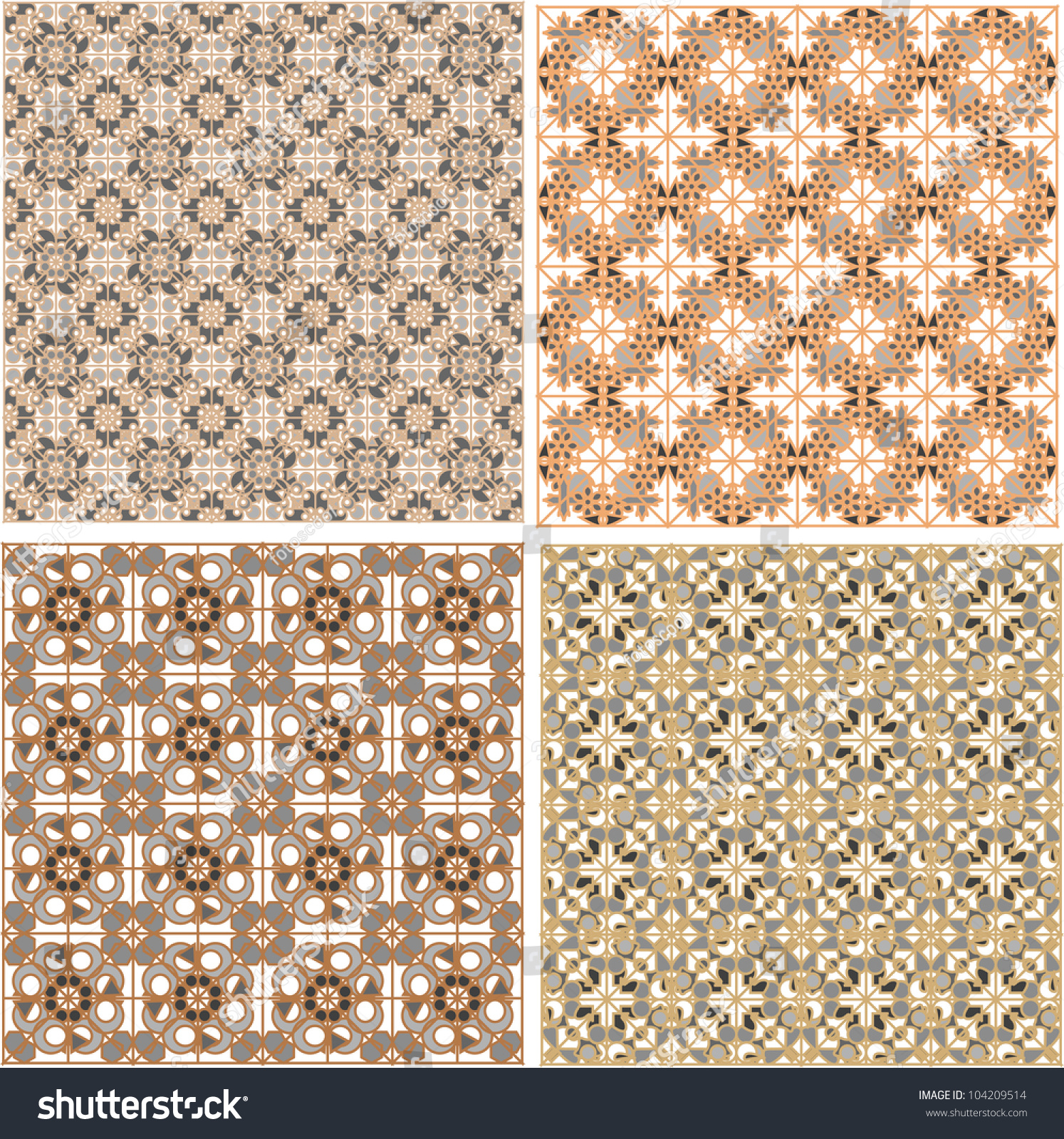 Seamless Patterns In Islamic Style. Vector Set - 104209514 : Shutterstock
