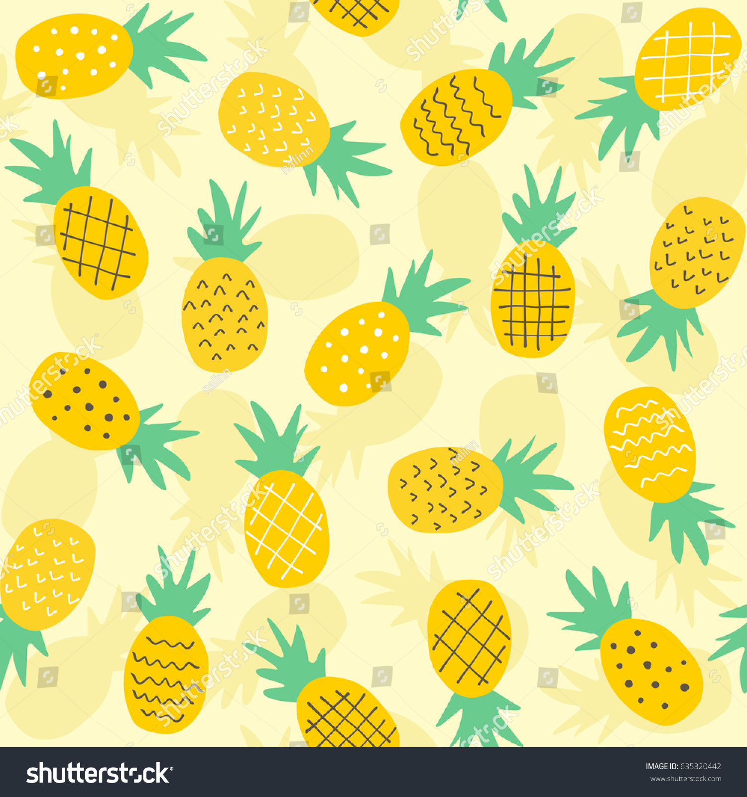 Materials Yellow Small Pineapple Pattern Fabric Craft Supplies & Tools