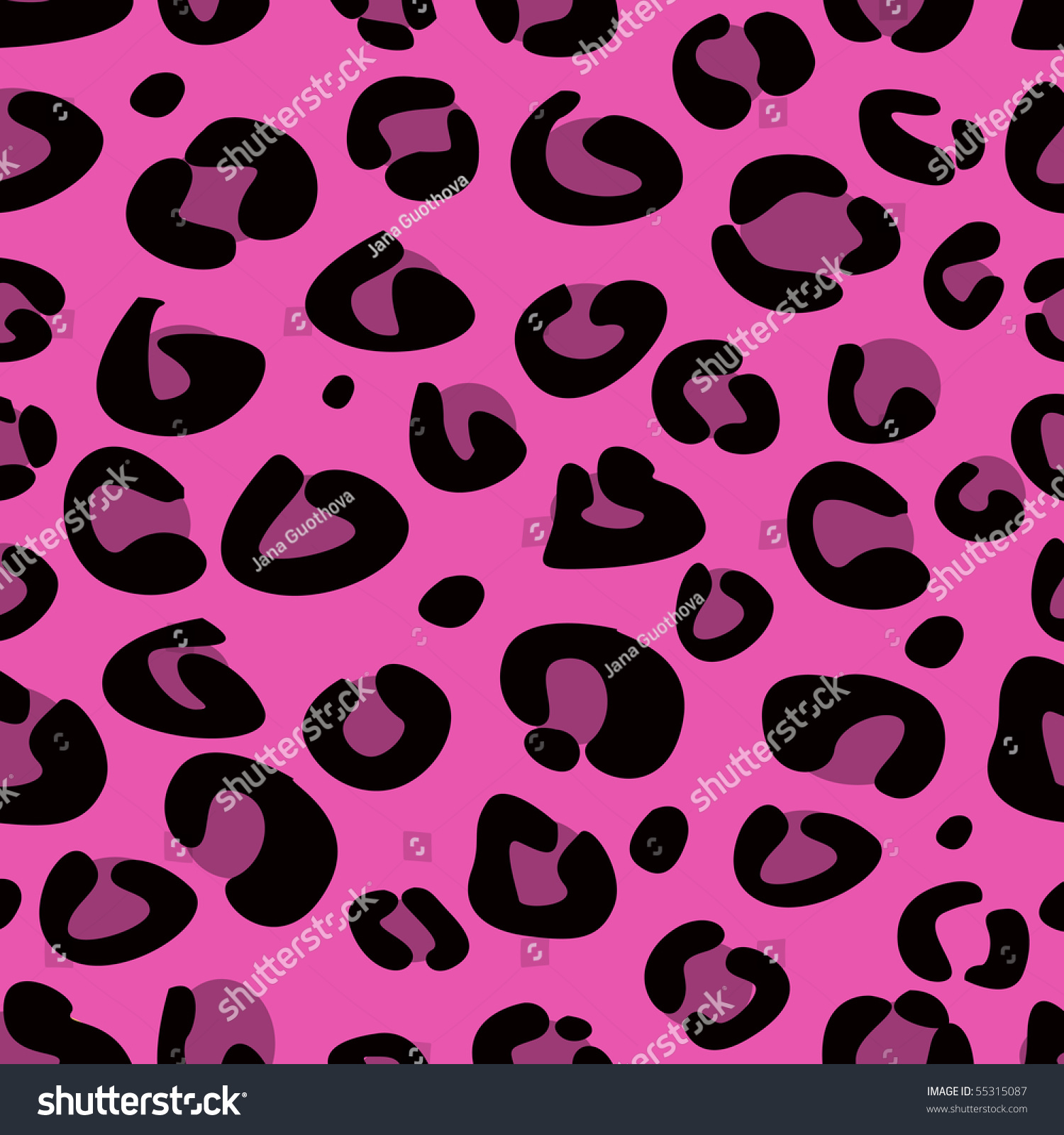Seamless Pink Leopard Texture Pattern. Vector Illustration. - 55315087 ...