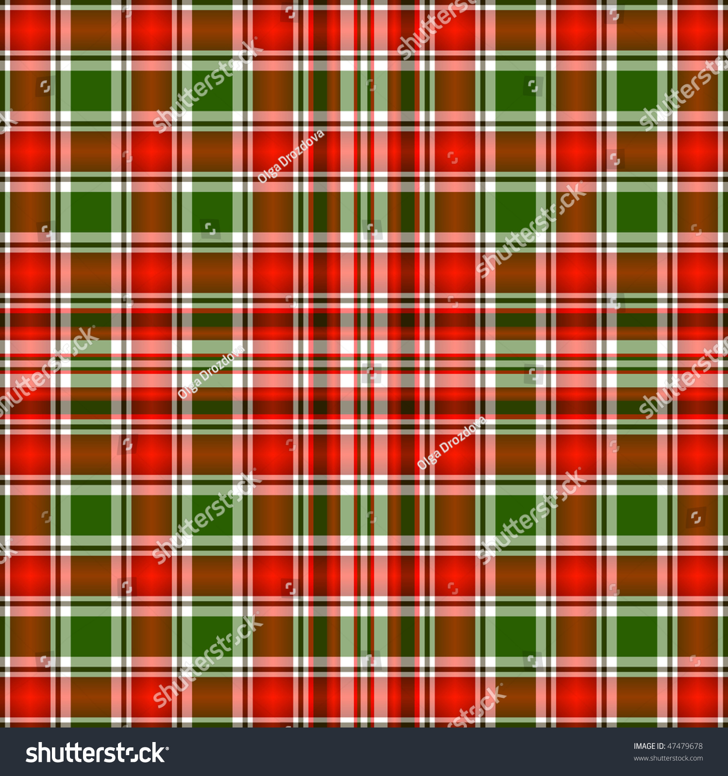 Seamless Red And Green Checkered Pattern (Vector, Eps 10) - 47479678 ...