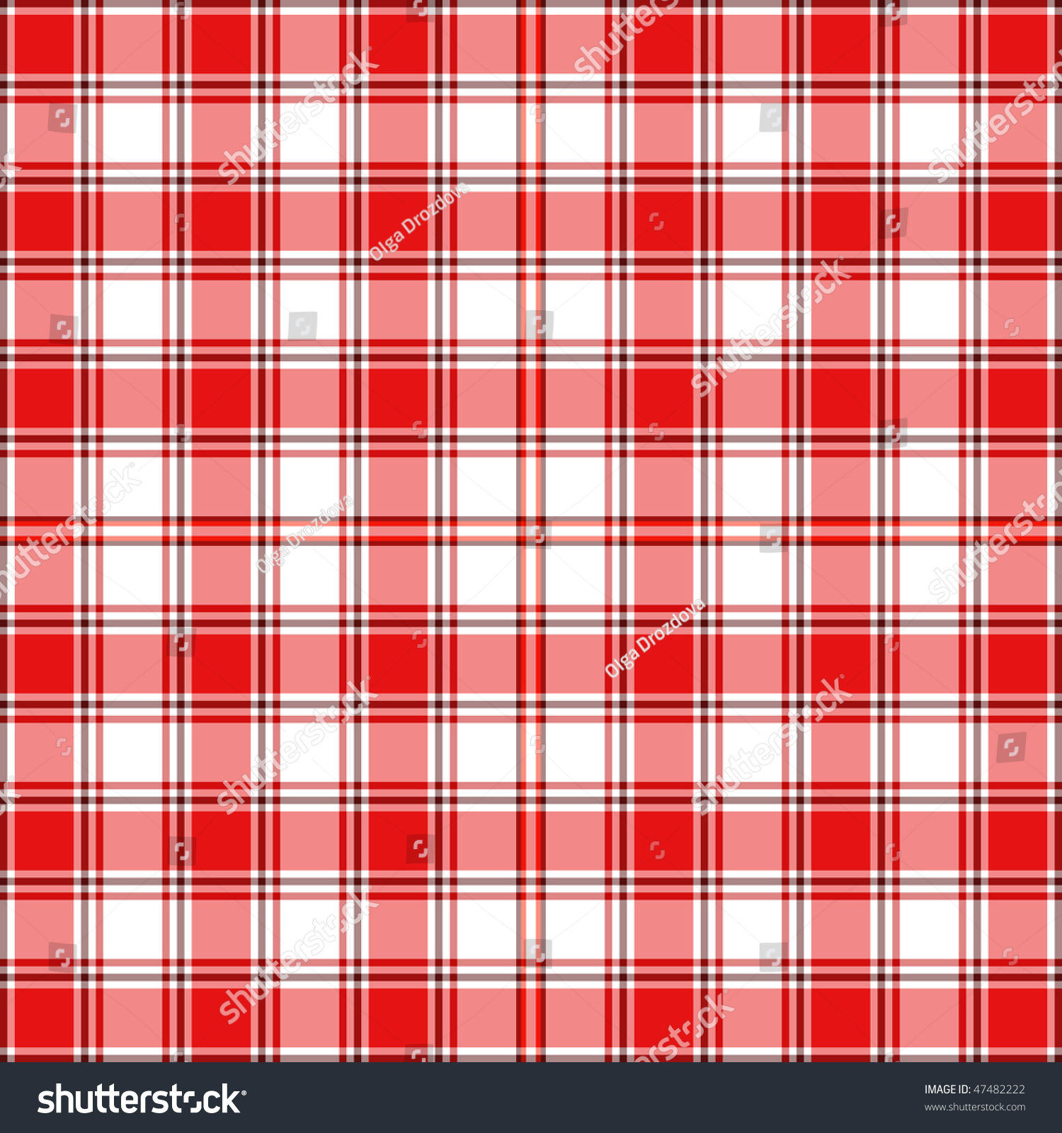 Seamless Red White Checkered Pattern Vector Stock Vector (Royalty Free