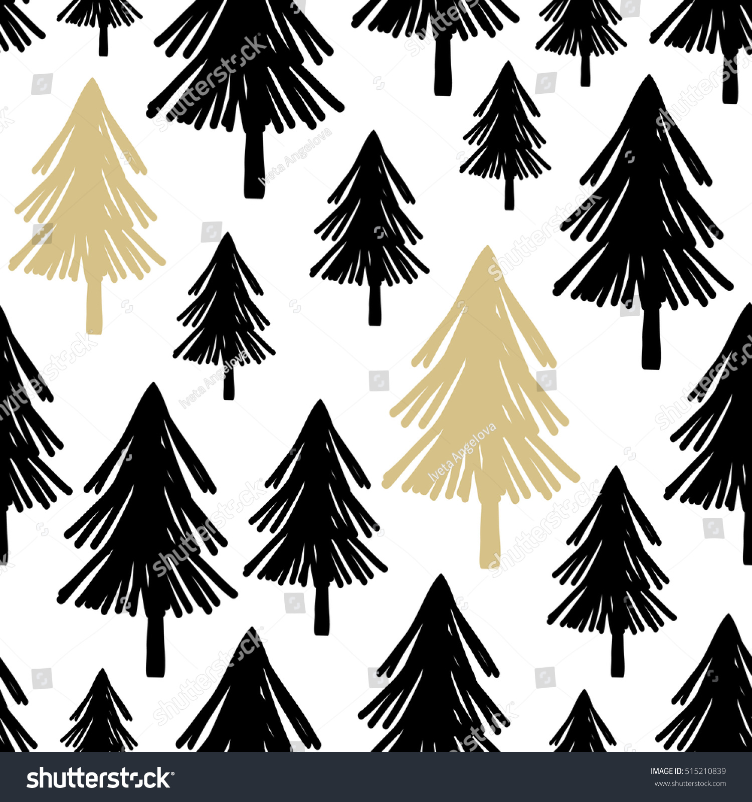 Seamless Repeating Pattern Christmas Trees Black Stock Vector Seamless Repeating Pattern Christmas Trees Black Stock Vector