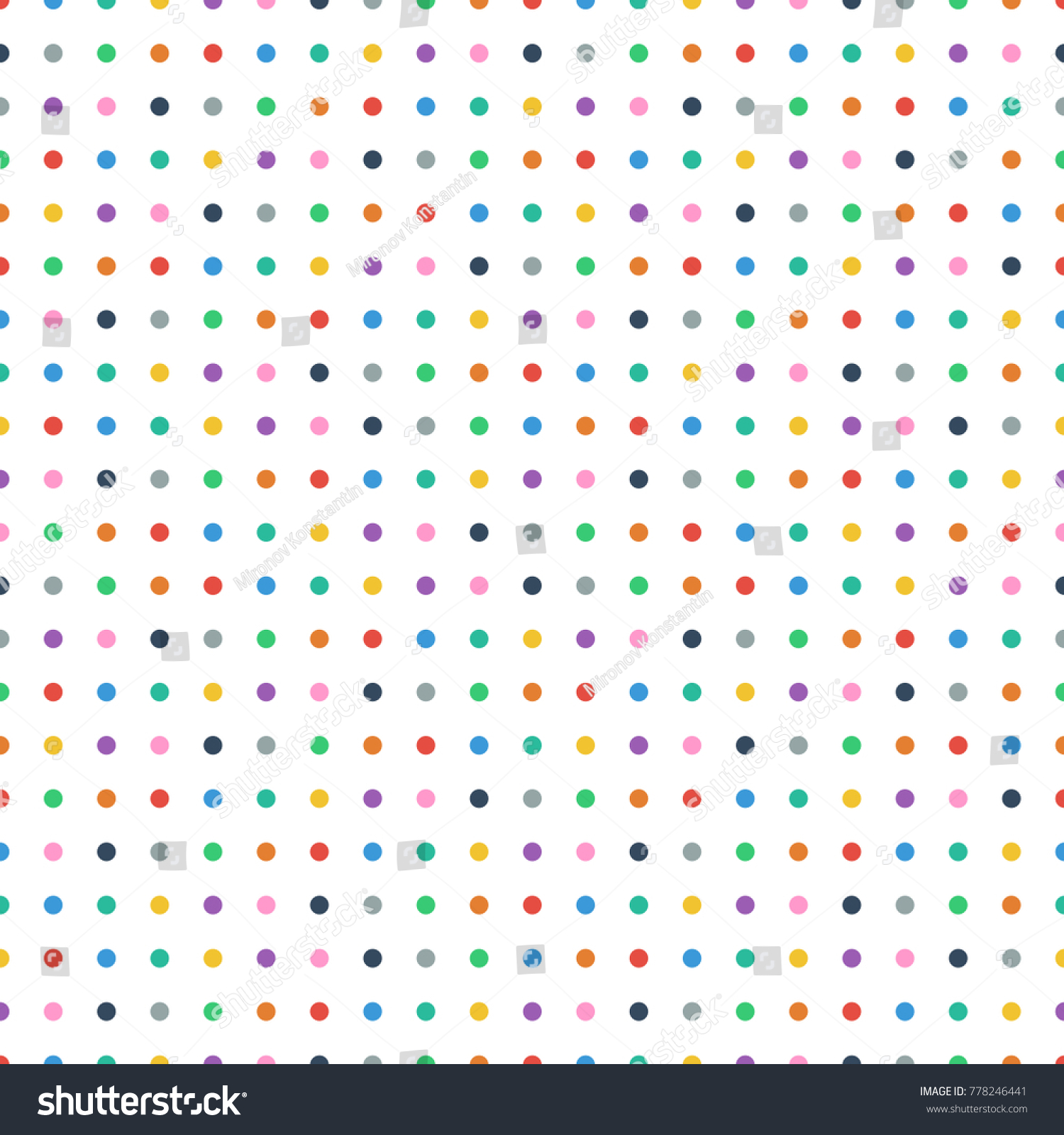 Seamless Retro Colorful Polka Dot Background Stock Vector (Royalty Free