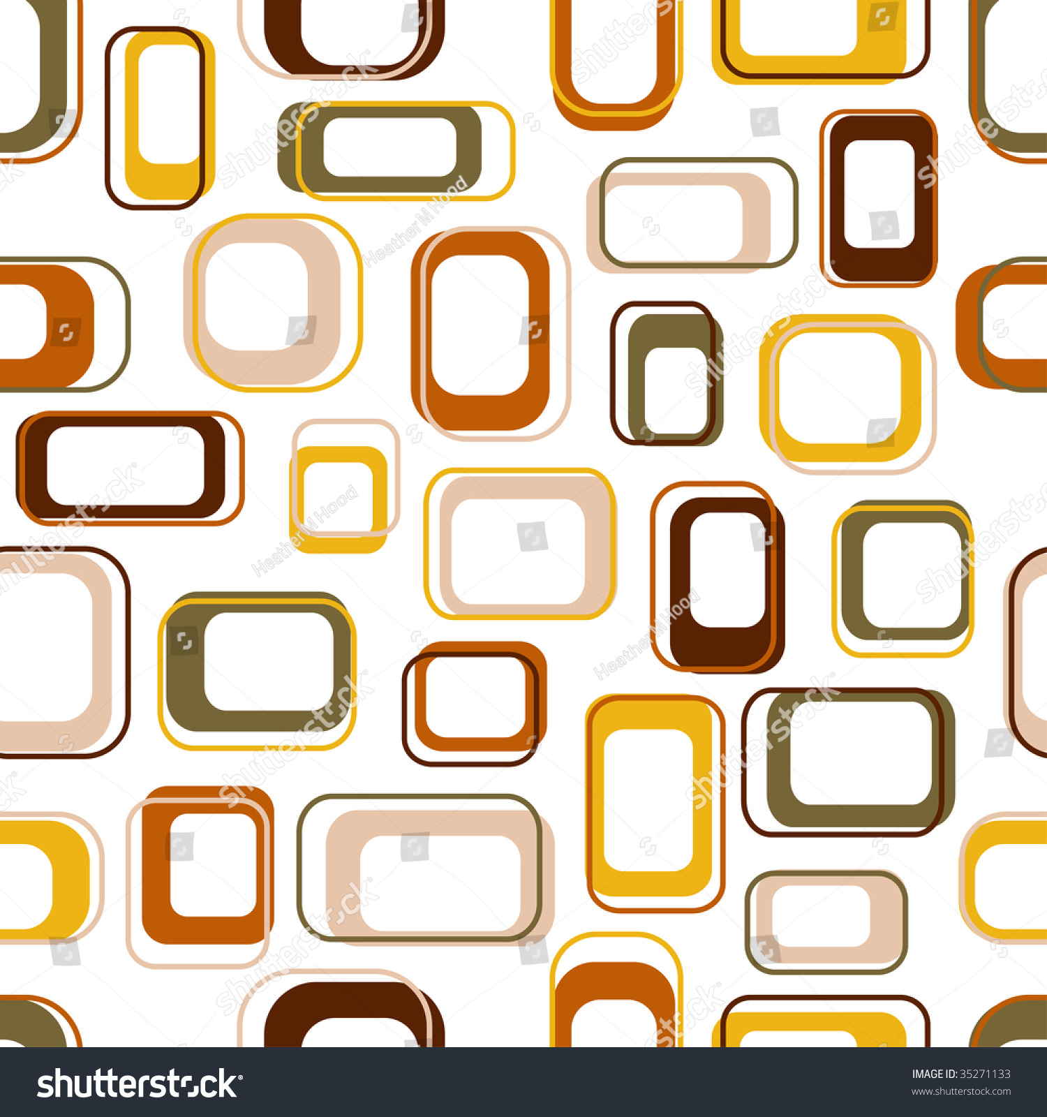 Seamless Retro Squares In Earth Tones Stock Vector Illustration ...