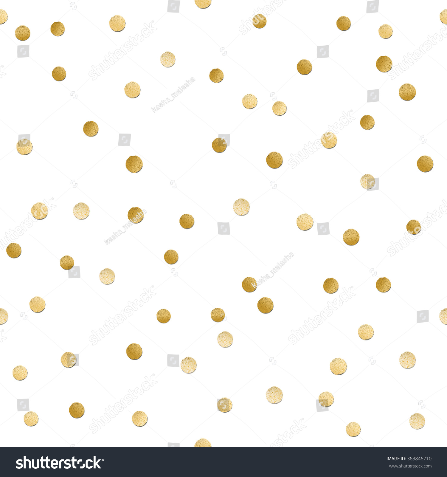 Seamless Scattered Shiny Golden Glitter Polka Dot Pattern Stock Vector ...