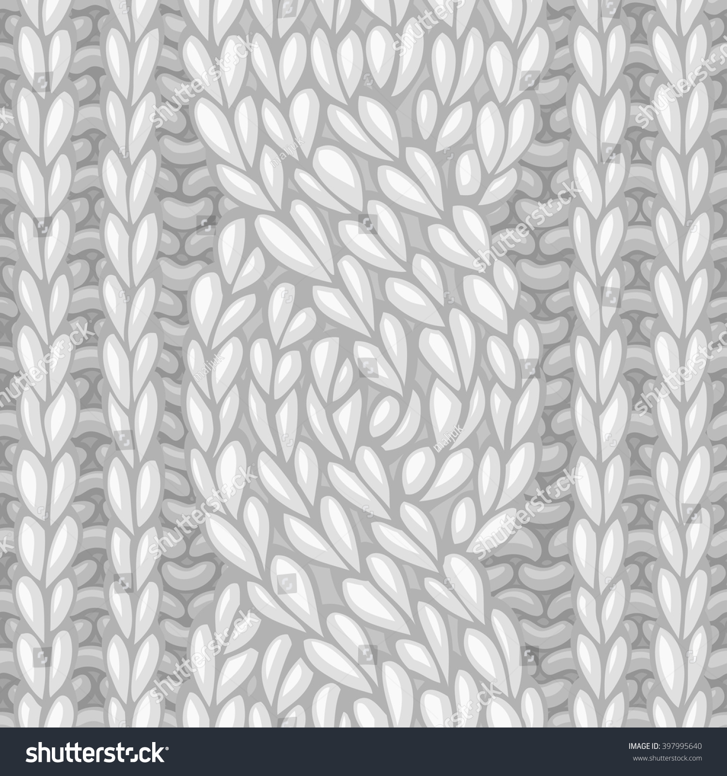 Seamless Six-Stitch Cable Stitch. Vector Left-Twisting Rope Cable (C6f ...