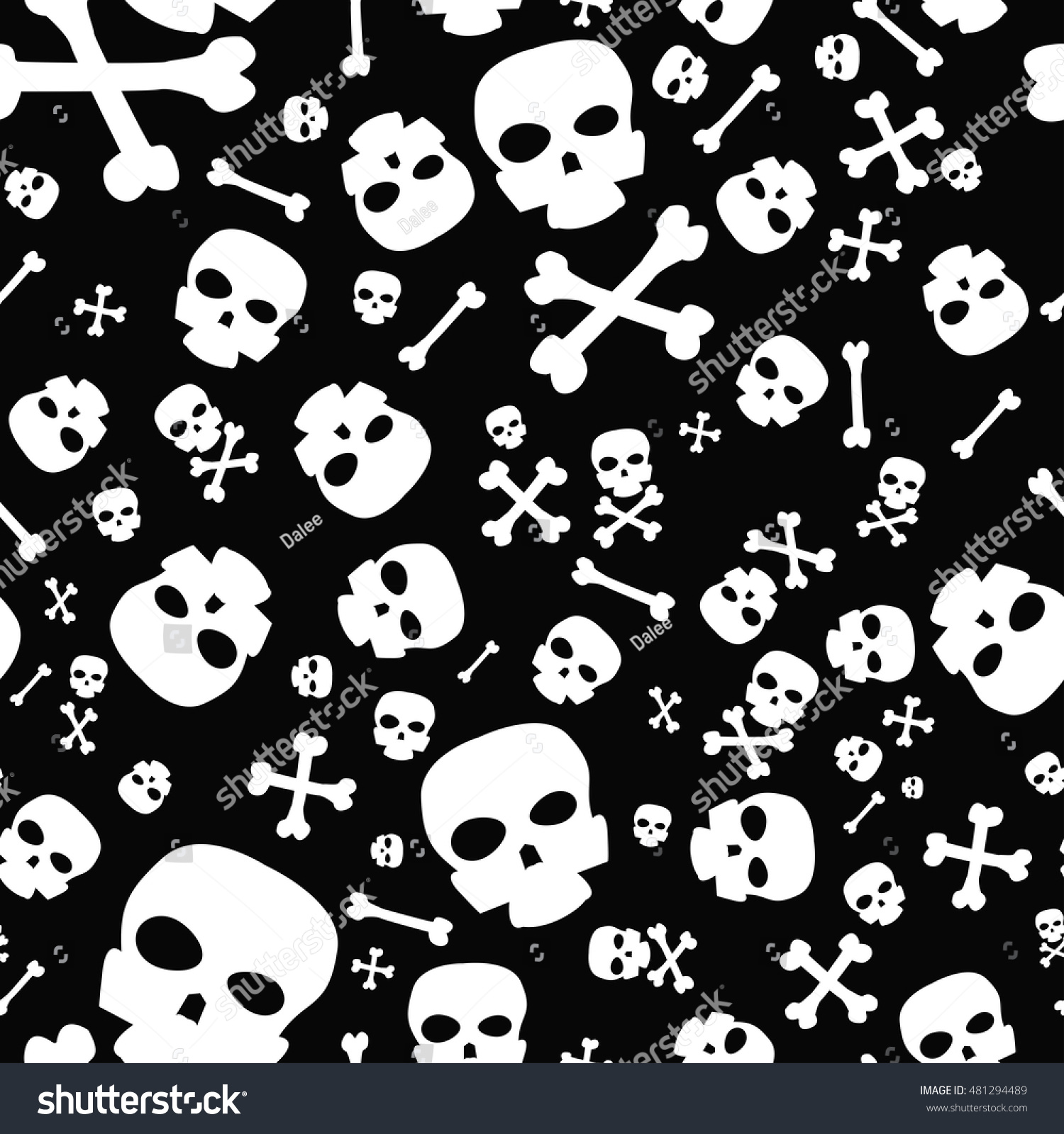 Seamless Skull Pattern Vector Illustration Stock Vector (Royalty Free ...