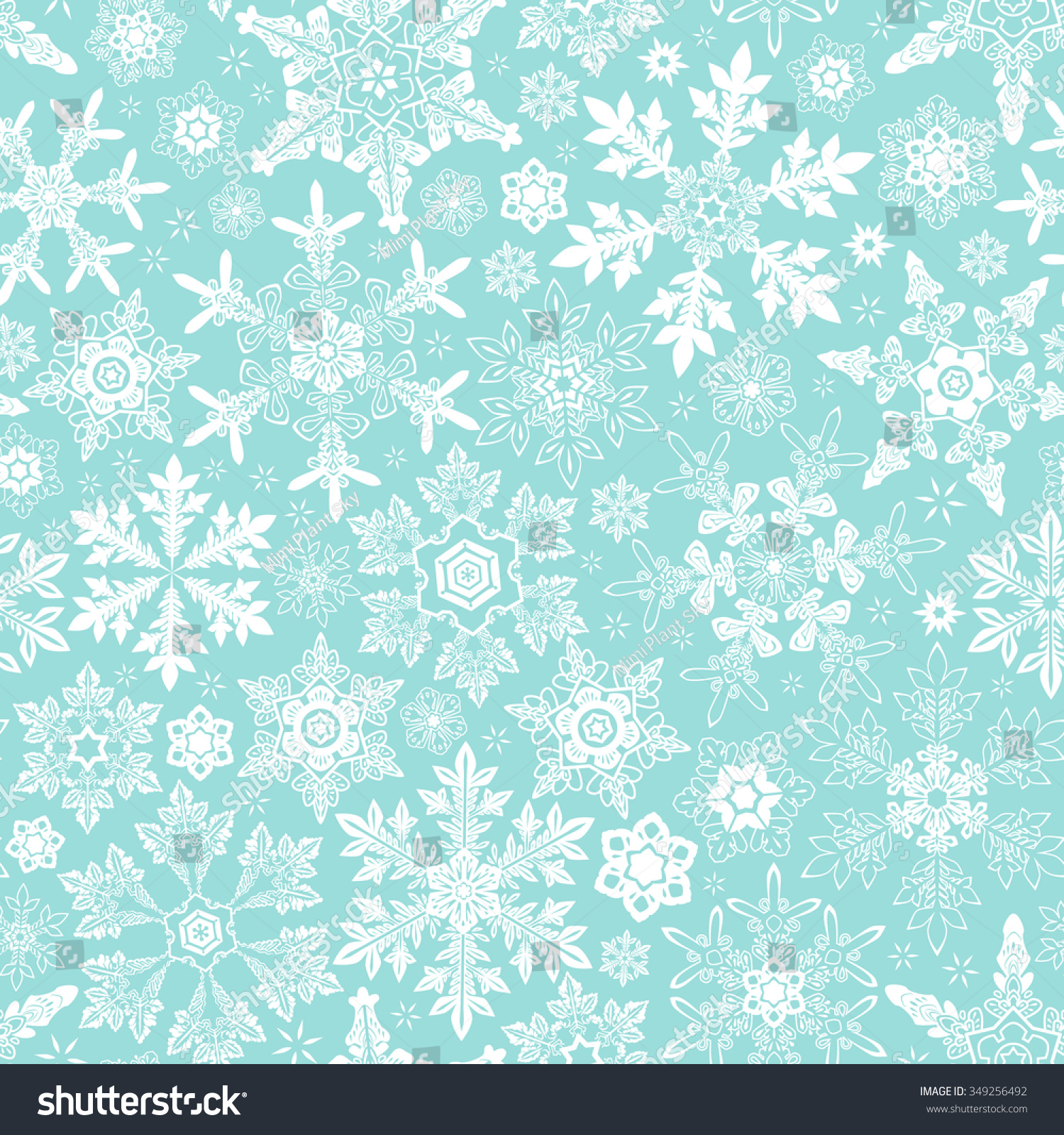 Seamless Snowflake Background Stock Vector Illustration 349256492 