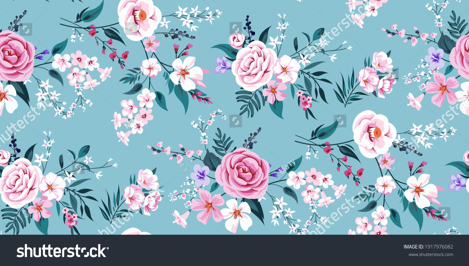 Seamless Spring Background Floral Motif Stock Vector (Royalty Free ...