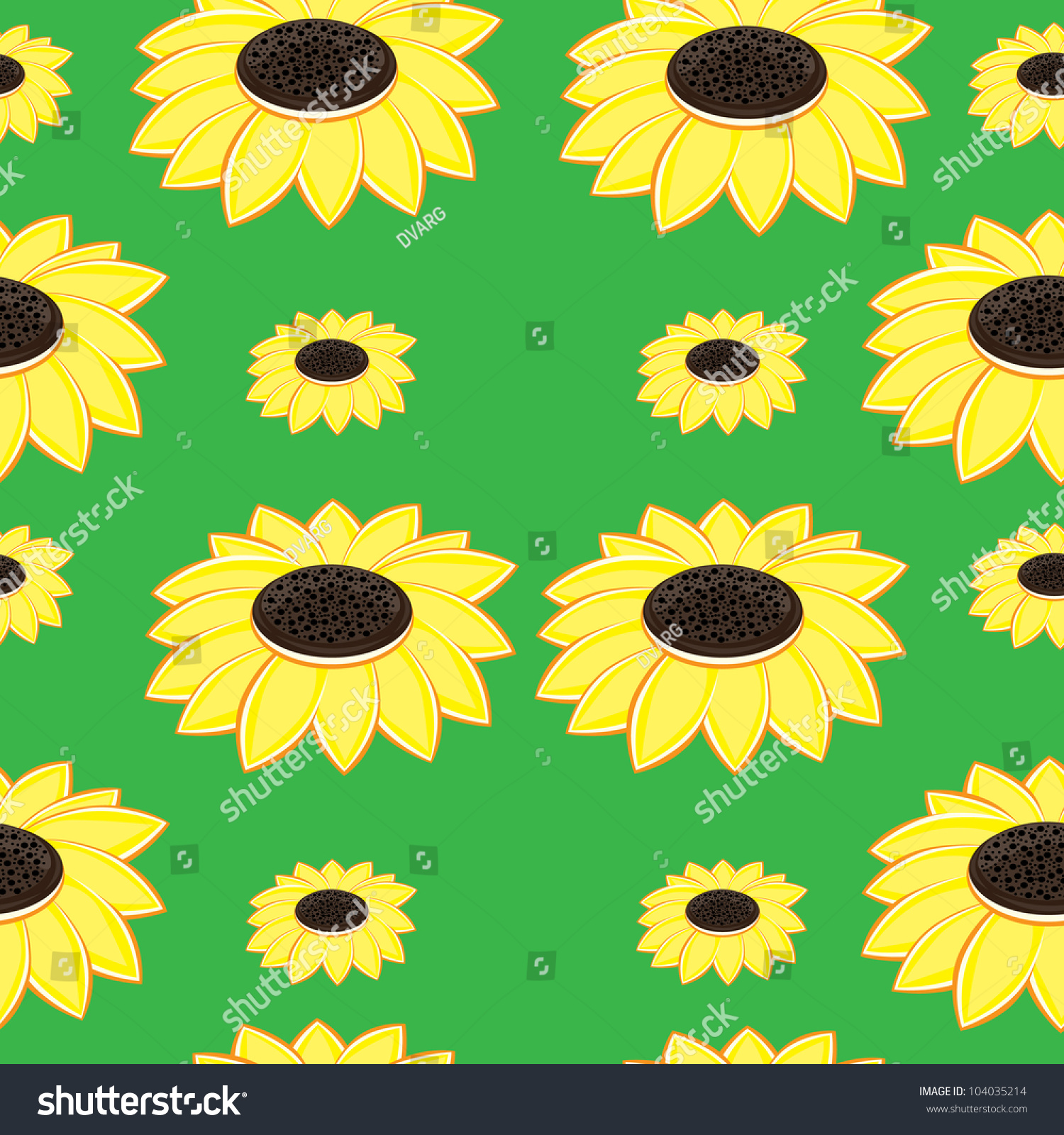 Seamless Texture Beautiful Sunflowers. Illustration Of Designer On ...