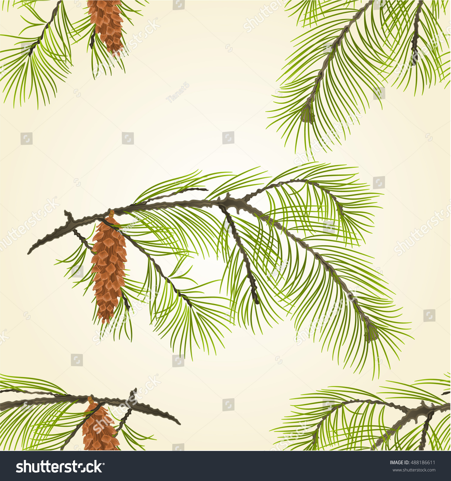 Seamless Texture White Pine Branch Pine Stock Vector (Royalty Free ...