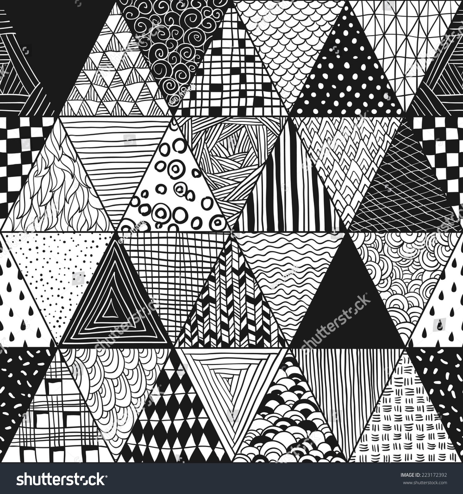 Seamless Texture Graphic Pattern Triangles Drawn Stock Vector (Royalty ...