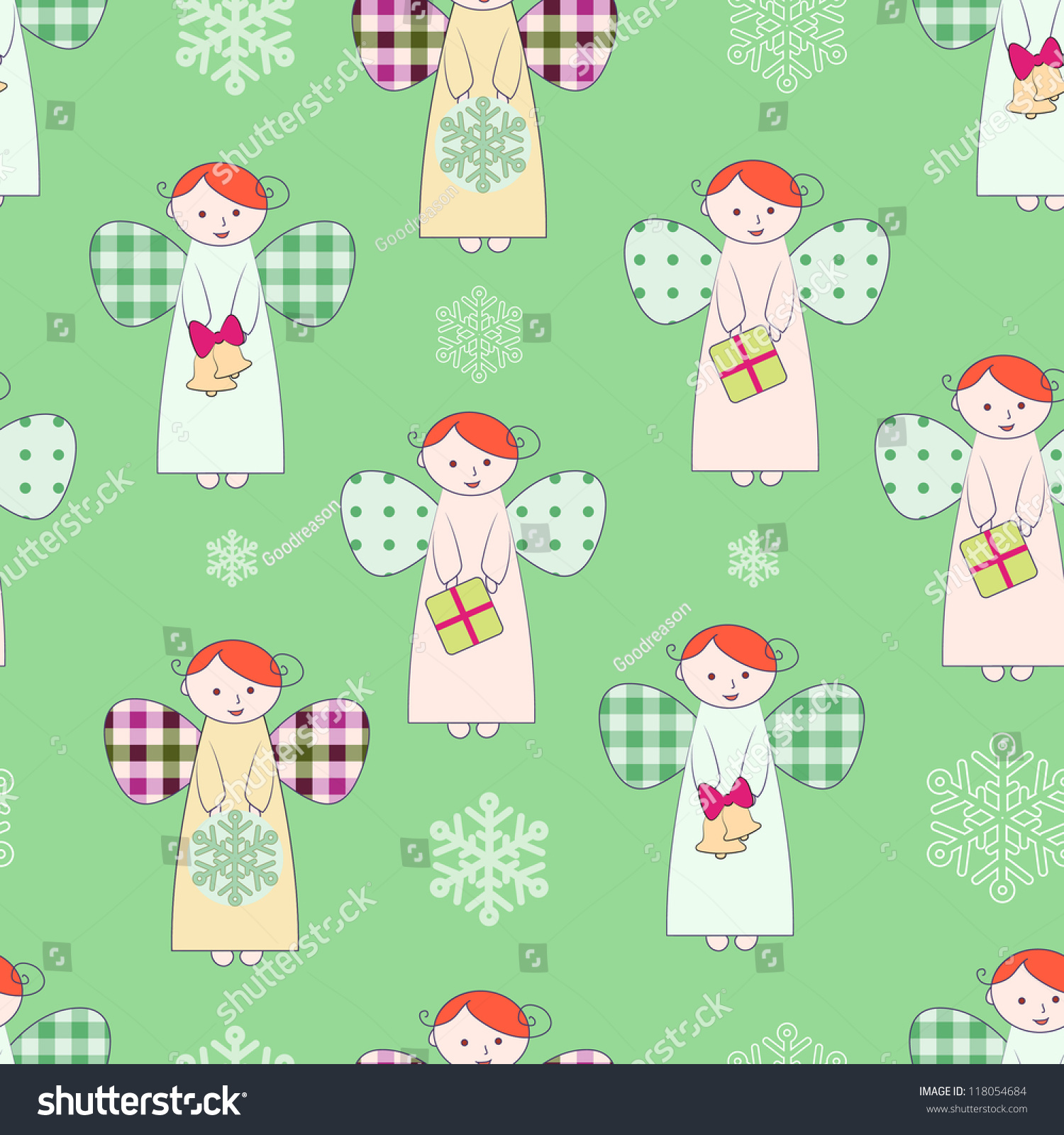 Seamless Texture Angels Stock Vector (Royalty Free) 118054684