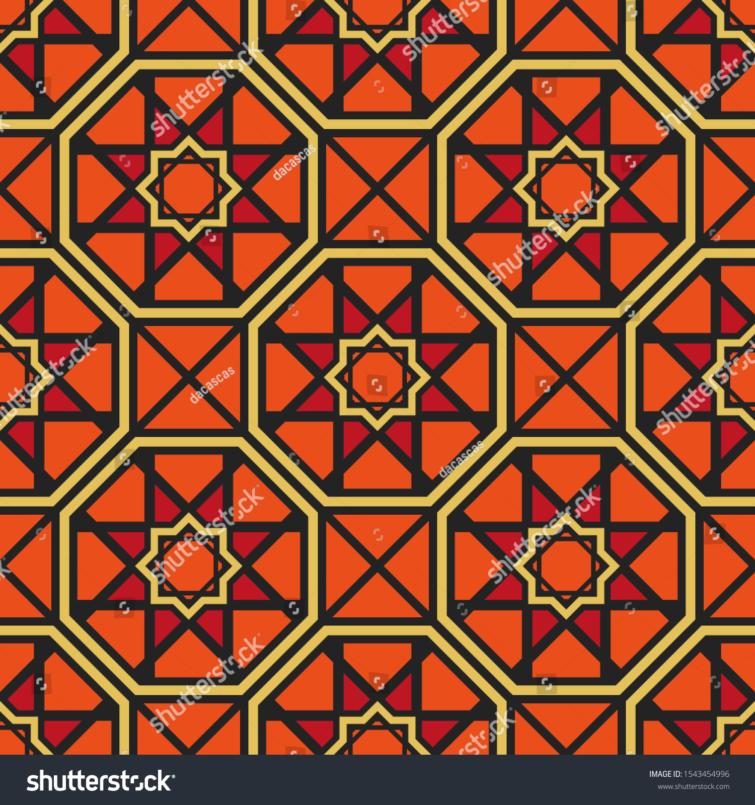 Seamless Texture Red Arabic Ornament Vector Stock Vector (Royalty Free ...