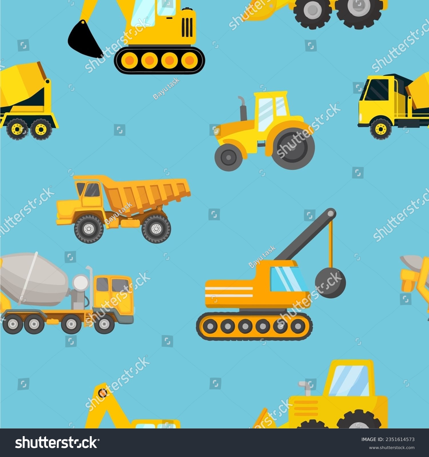 SVG of seamless tractor illustration for textile svg