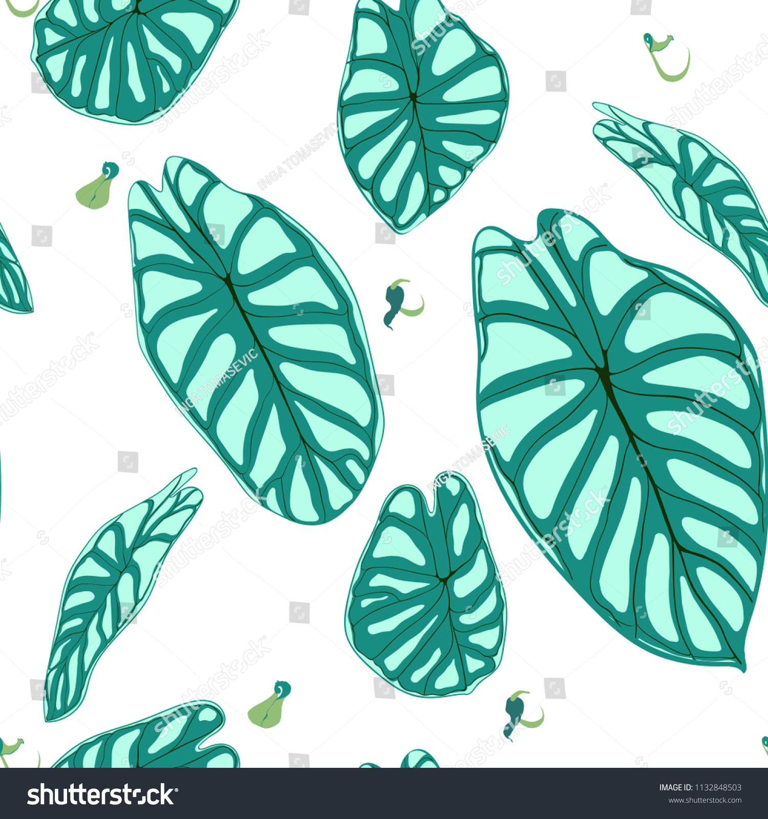 Seamless Tropical Pattern Trendy Background With Rain Forest Plants Vector Seamless Tropical Pattern Trendy Background With Rain Forest Plants Vector