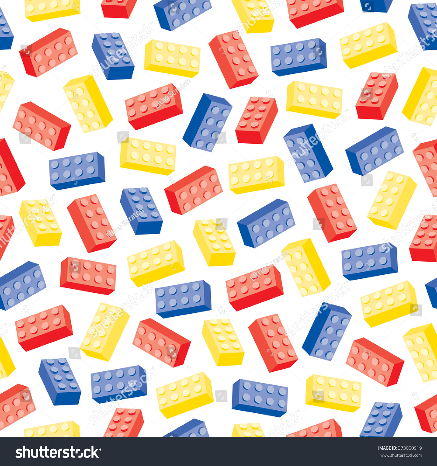 Seamless Tumbling Lego Blocks Pattern Vector - Red Blue Yellow ...