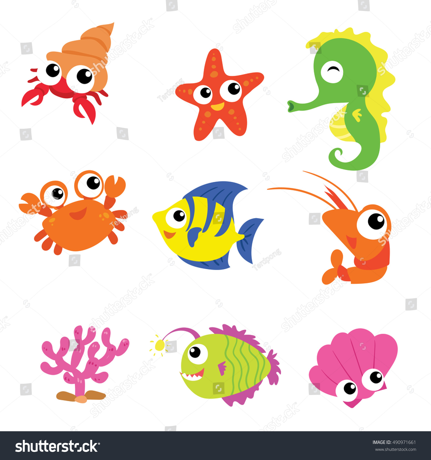 Seamless Underwater Cartoon Vector Illustration Stock Vector (Royalty ...