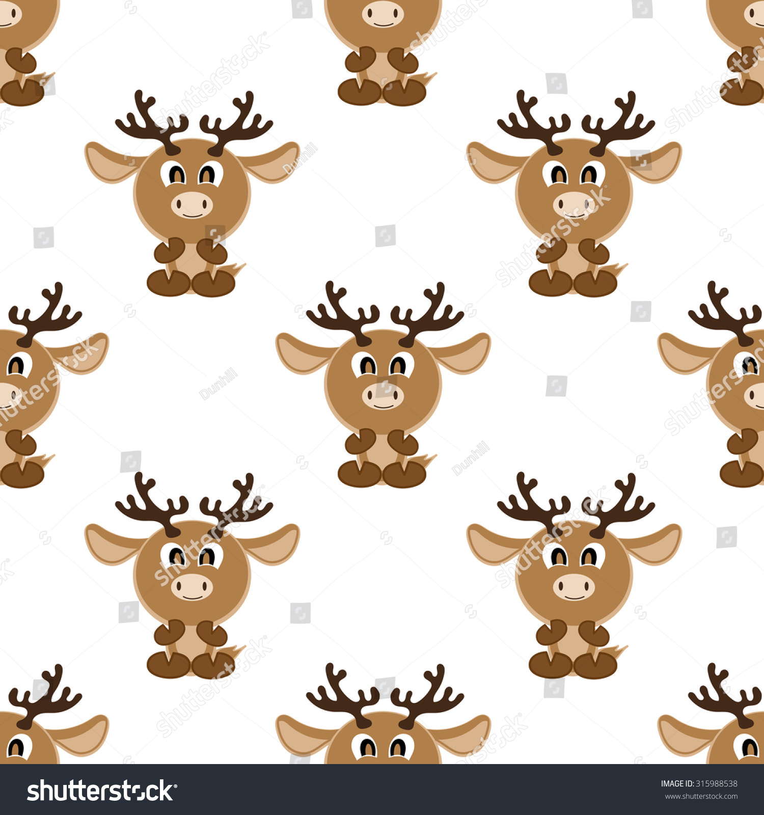 Seamless Vector Background Funny Animals Symbol Deer - 315988538 : Shutterstock