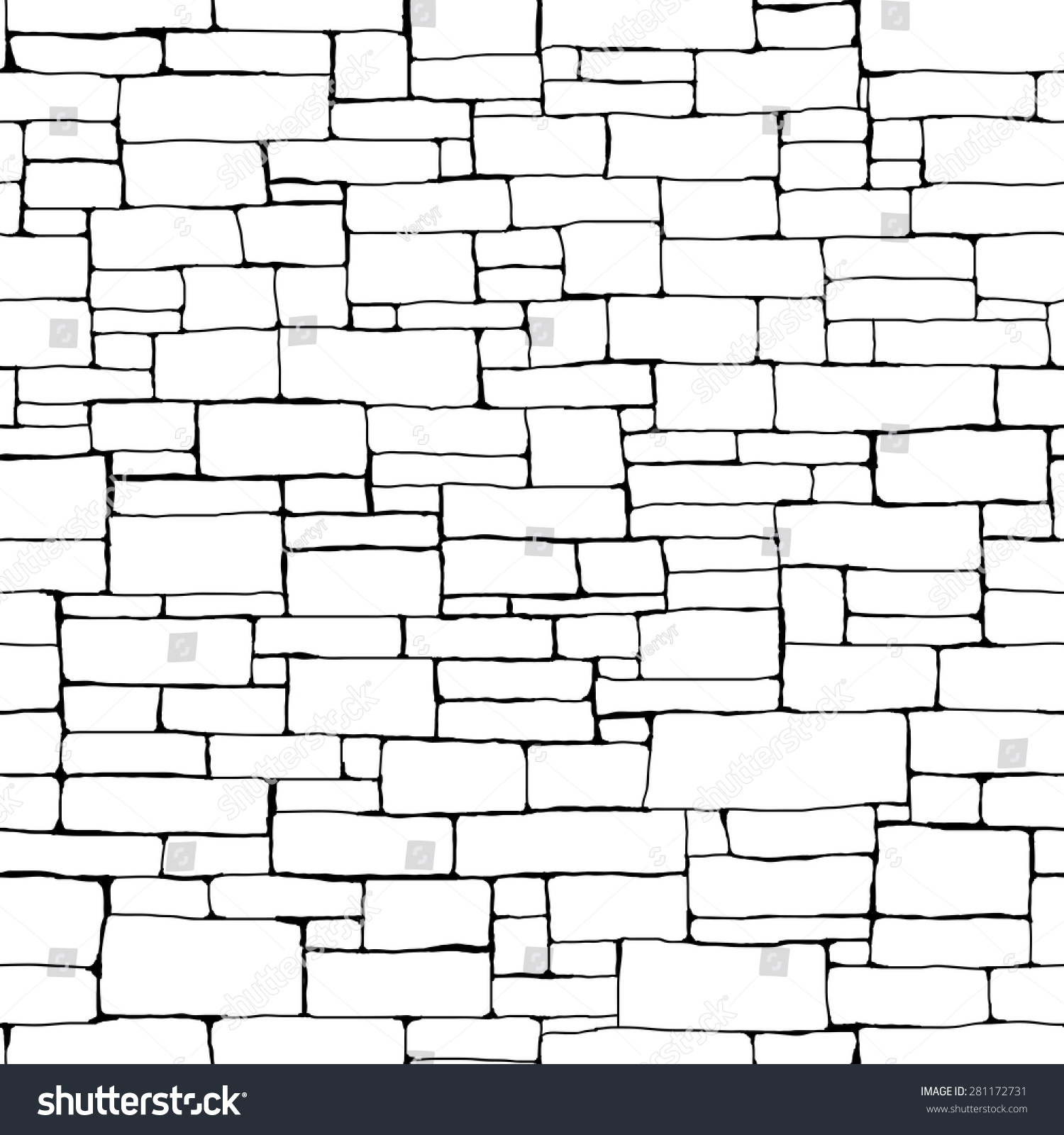 Seamless Vector Background Of Black And White Stone Wall Ancient ...