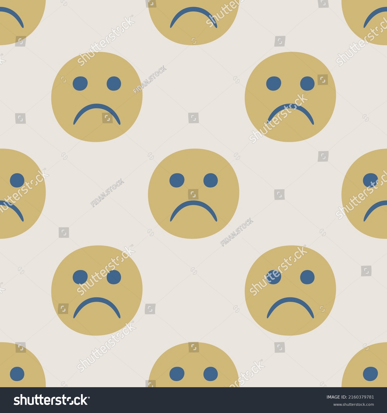 Seamless Vector Facial Expression Pattern Repeat Stock Vector (Royalty ...