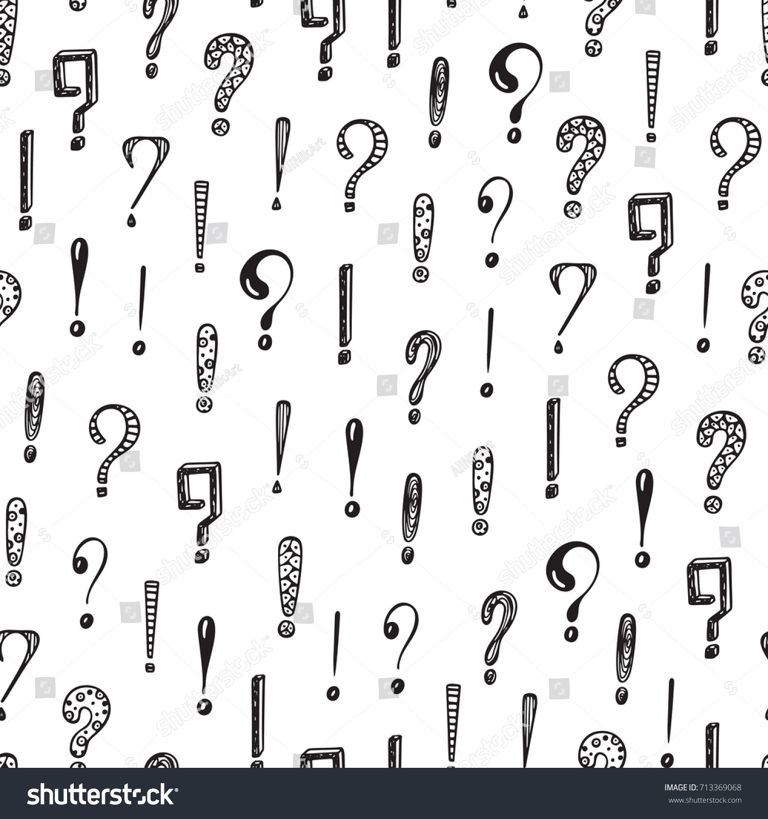 Seamless Vector Pattern Doodle Questions Marks Stock Vector Royalty Free 713369068 Shutterstock 9963