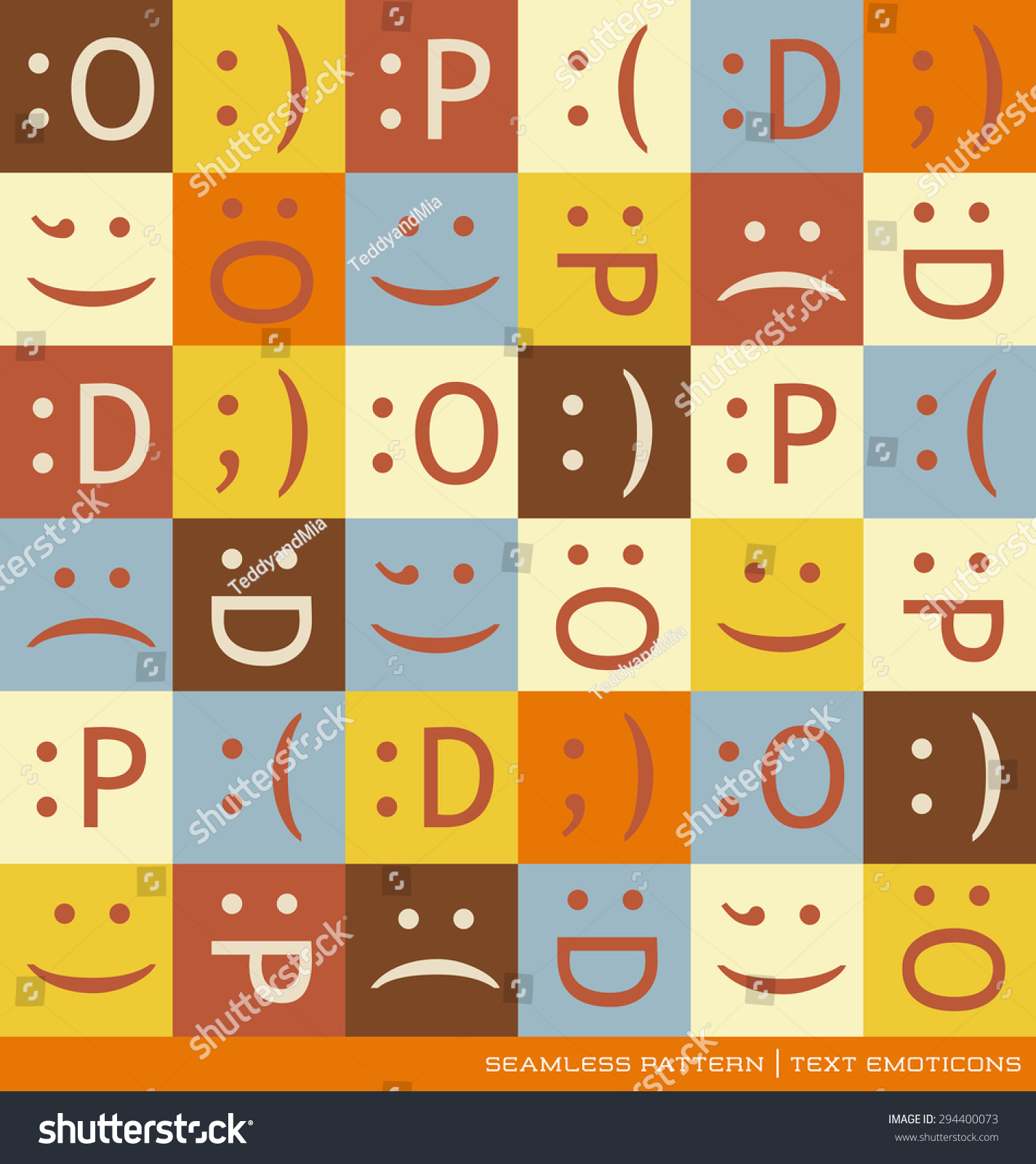 Seamless Vector Pattern With Emoticons Text Symbols - 294400073 ...